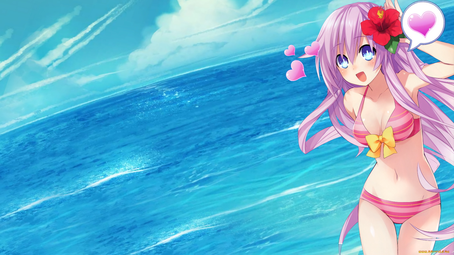 аниме, hyperdimension, neptunia, девушка, взгляд, фон