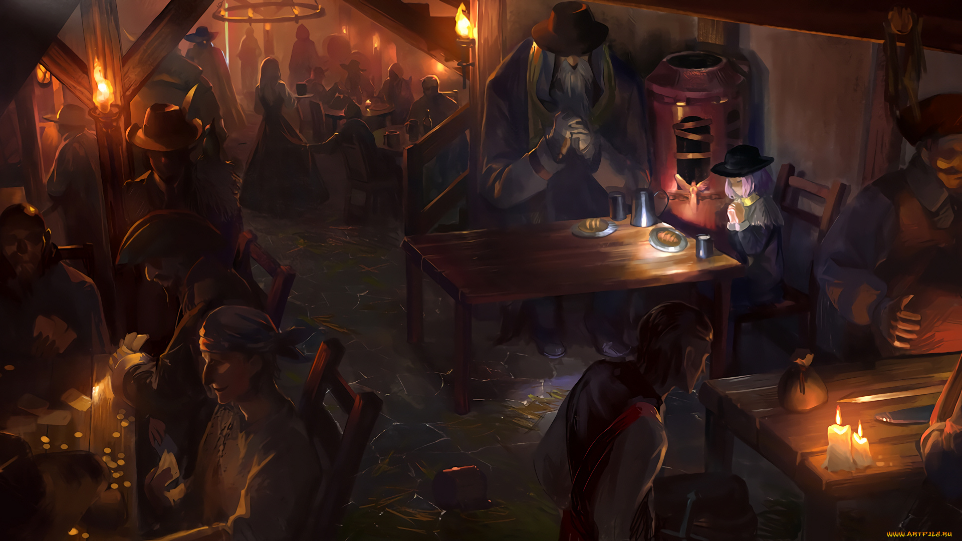 аниме, pixiv, fantasia, таверна