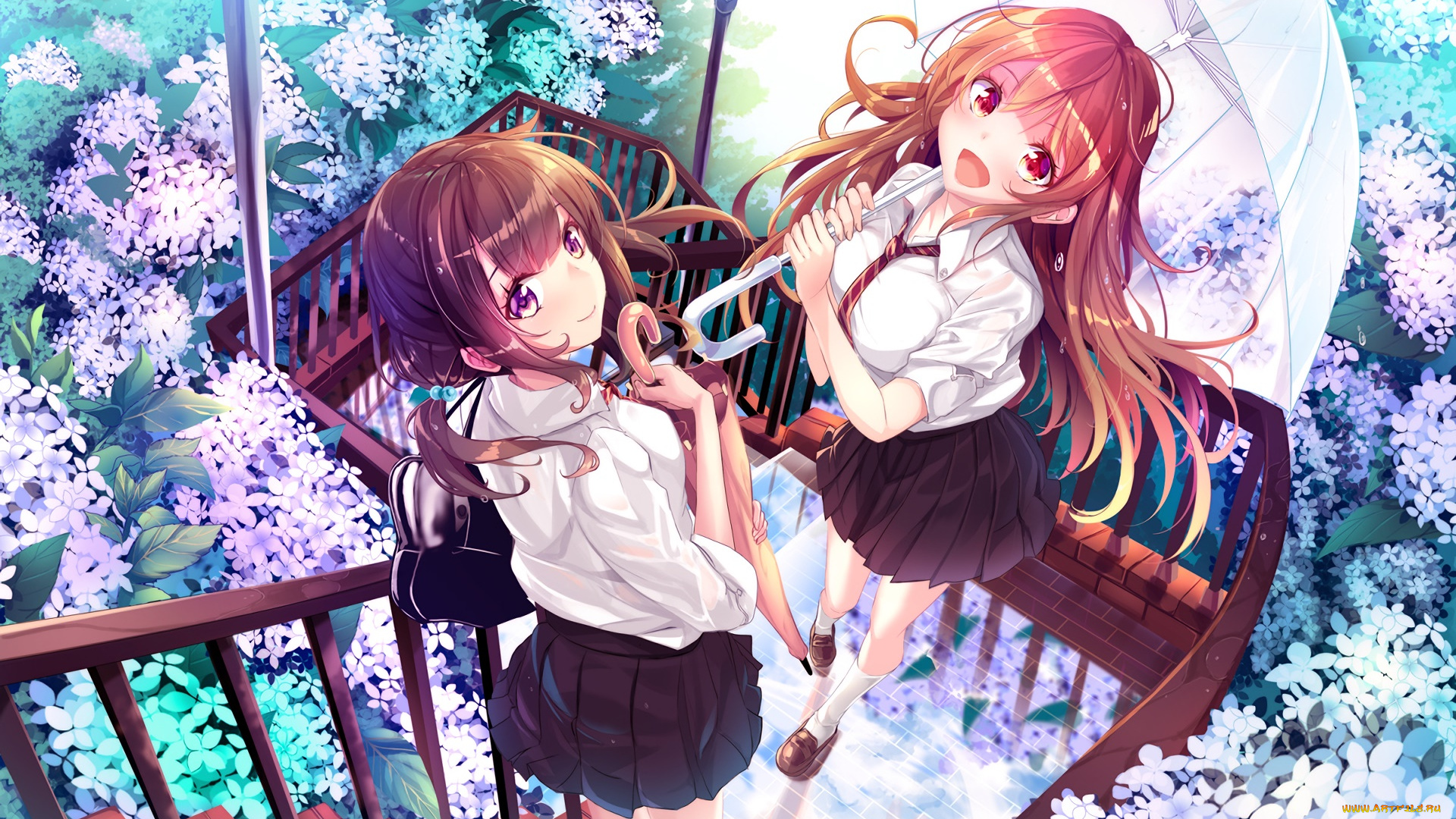 аниме, unknown, , другое, девушка, взгляд, фон