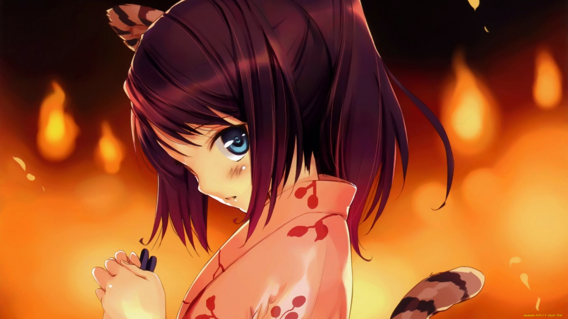 аниме, животные, , существа, девушка