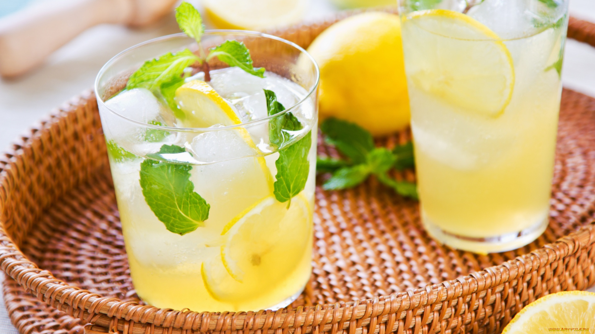 еда, напитки, лимонад, мята, лимон