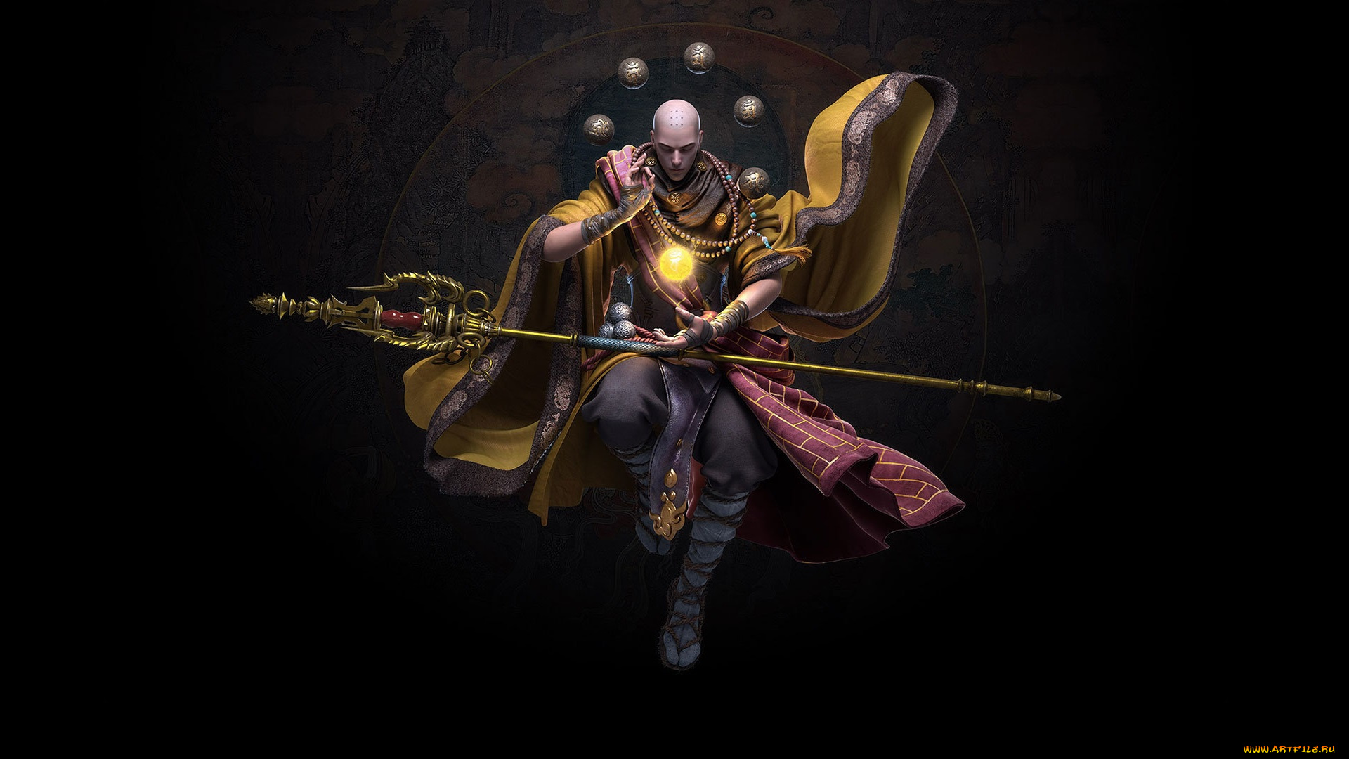 фэнтези, маги, , волшебники, игра, магия, посох, монах, арт