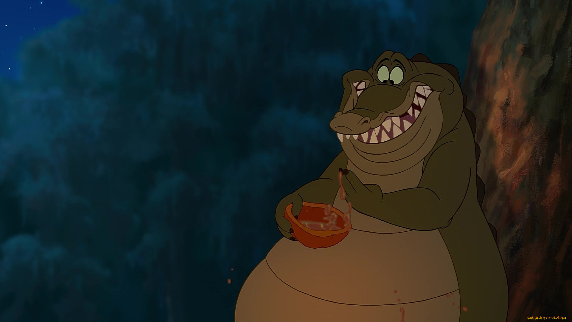 мультфильмы, the, princess, and, the, frog, миска, крокодил