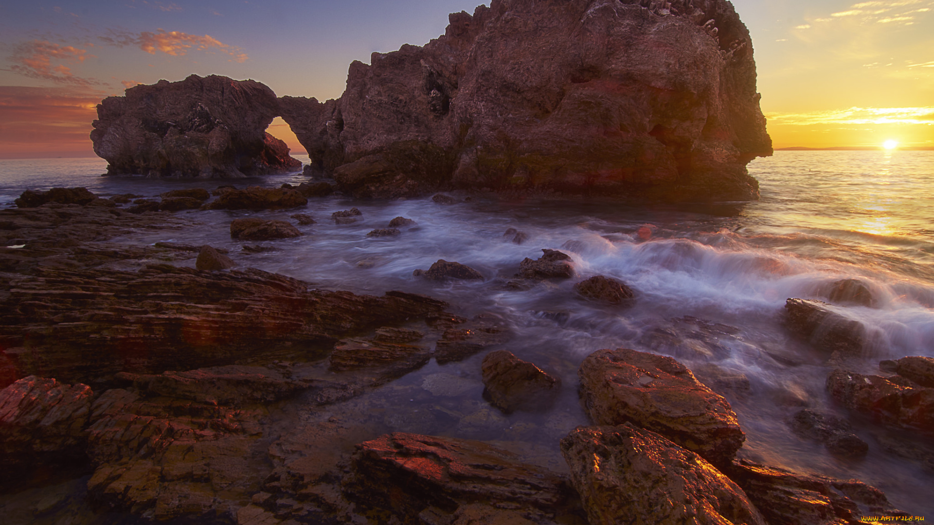 природа, побережье, море, берег