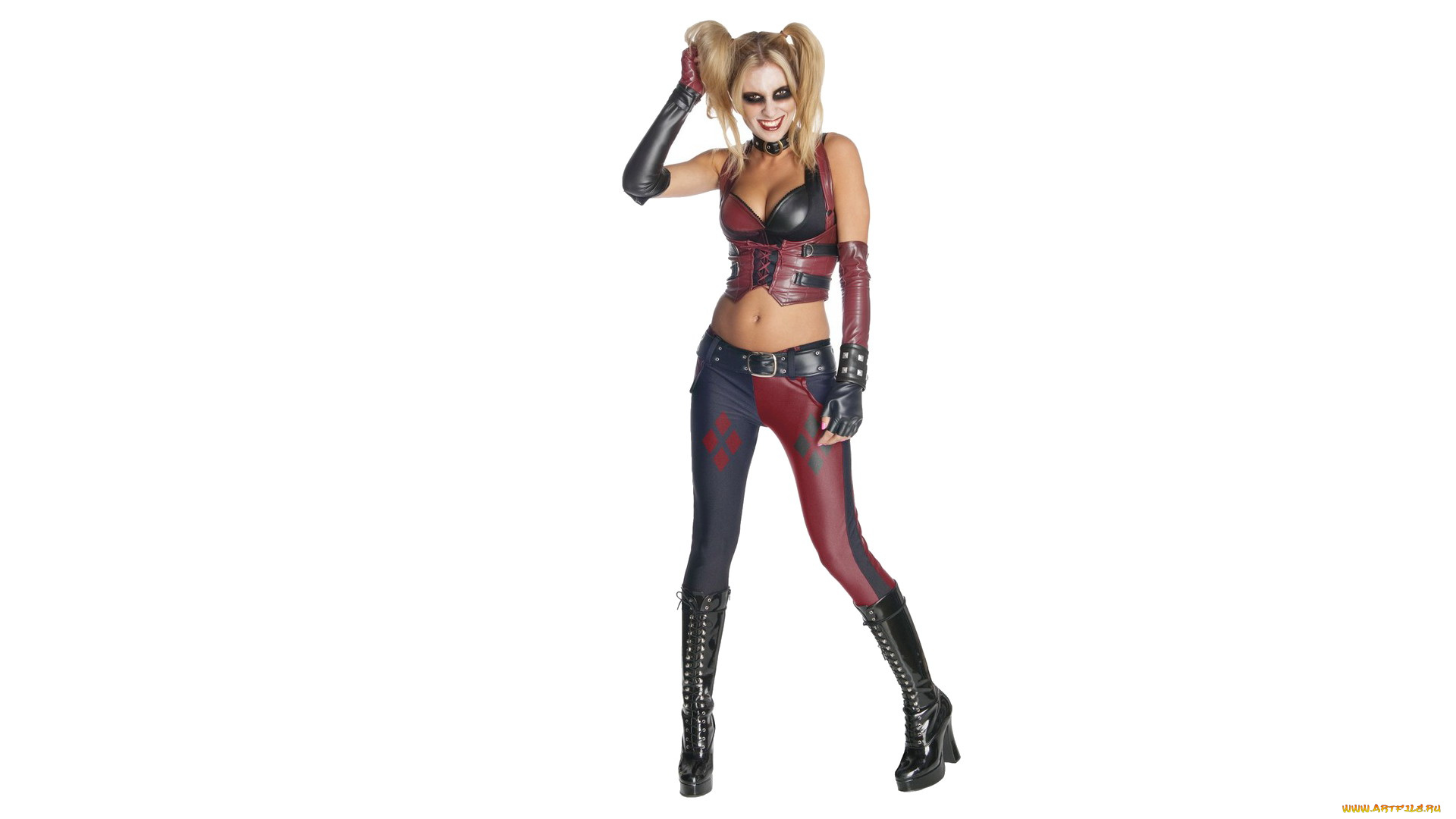 разное, cosplay, , косплей, костюм, харли, куин, блондинка, улыбка, перчатки, сапоги