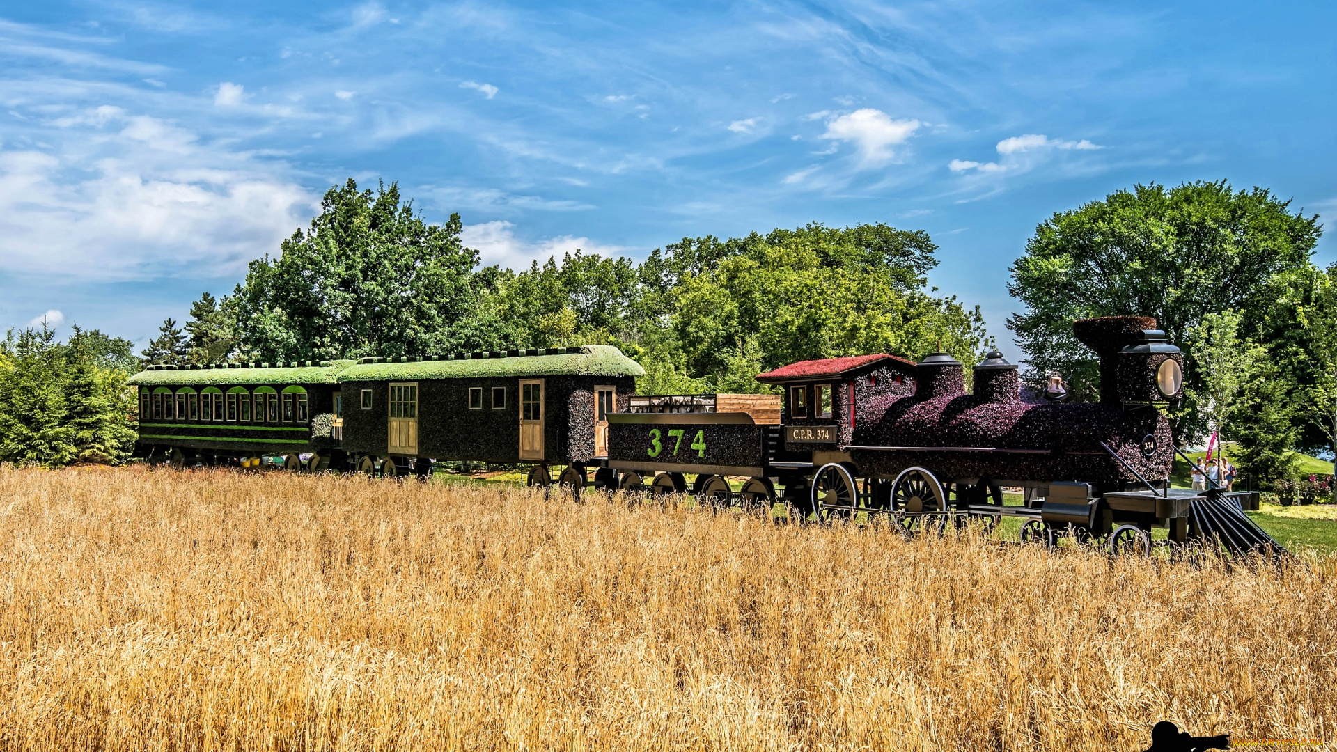 разное, садовые, и, парковые, скульптуры, пейзаж, природа, фигура, цветочная, скульптура, парк, красиво