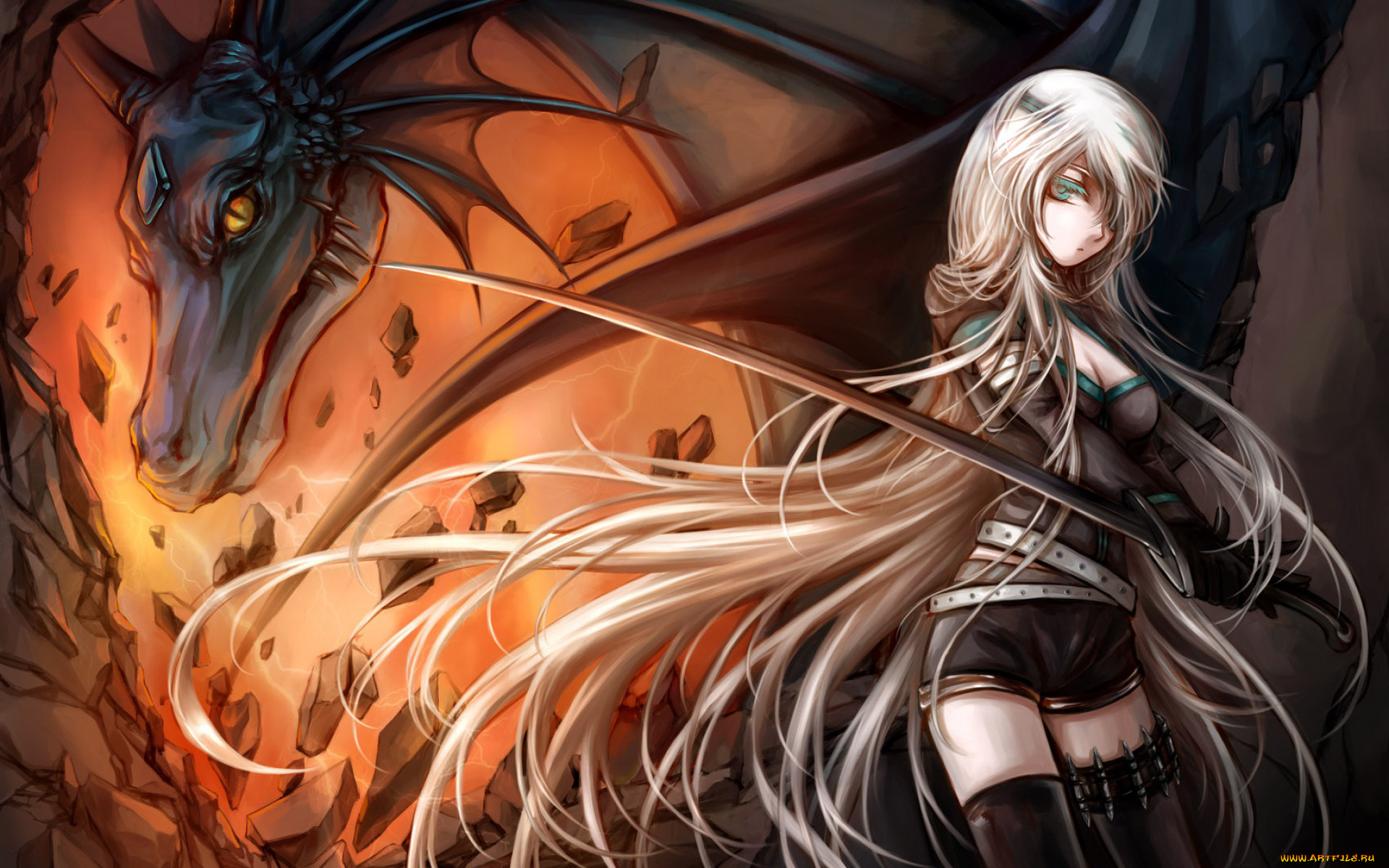 аниме, животные, , существа, девушка