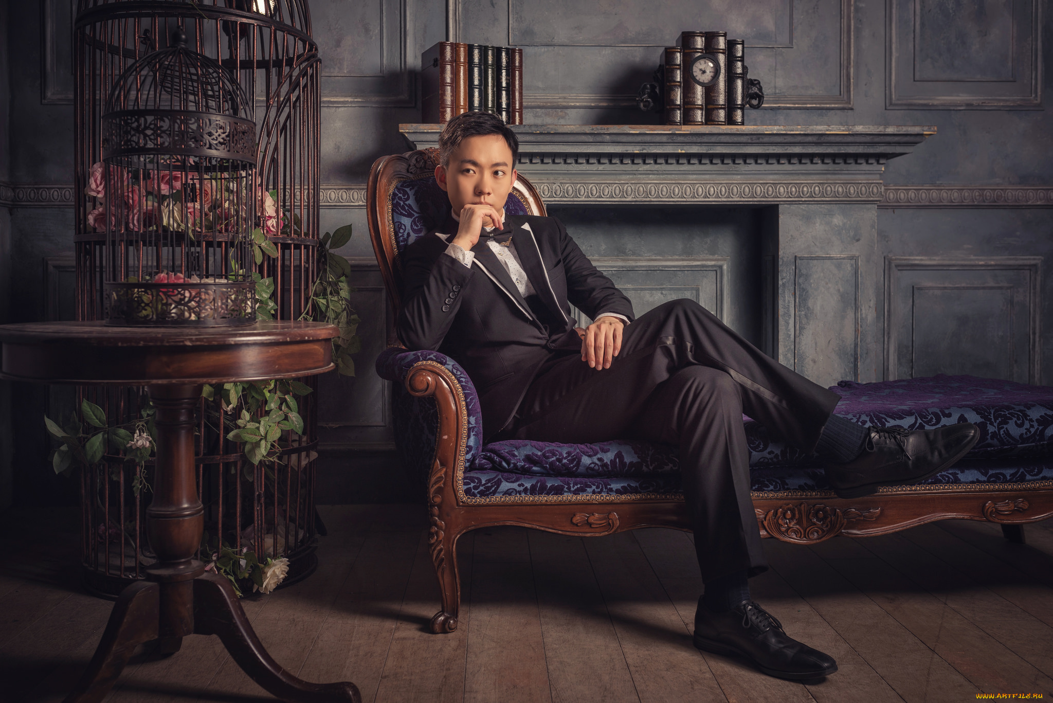 мужчины, -, unsort, парень, задумался, поза, костюм