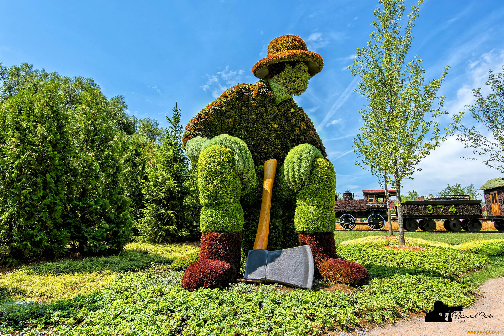 разное, садовые, и, парковые, скульптуры, фигура, красиво, цветочная, пейзаж, природа, скульптура, парк