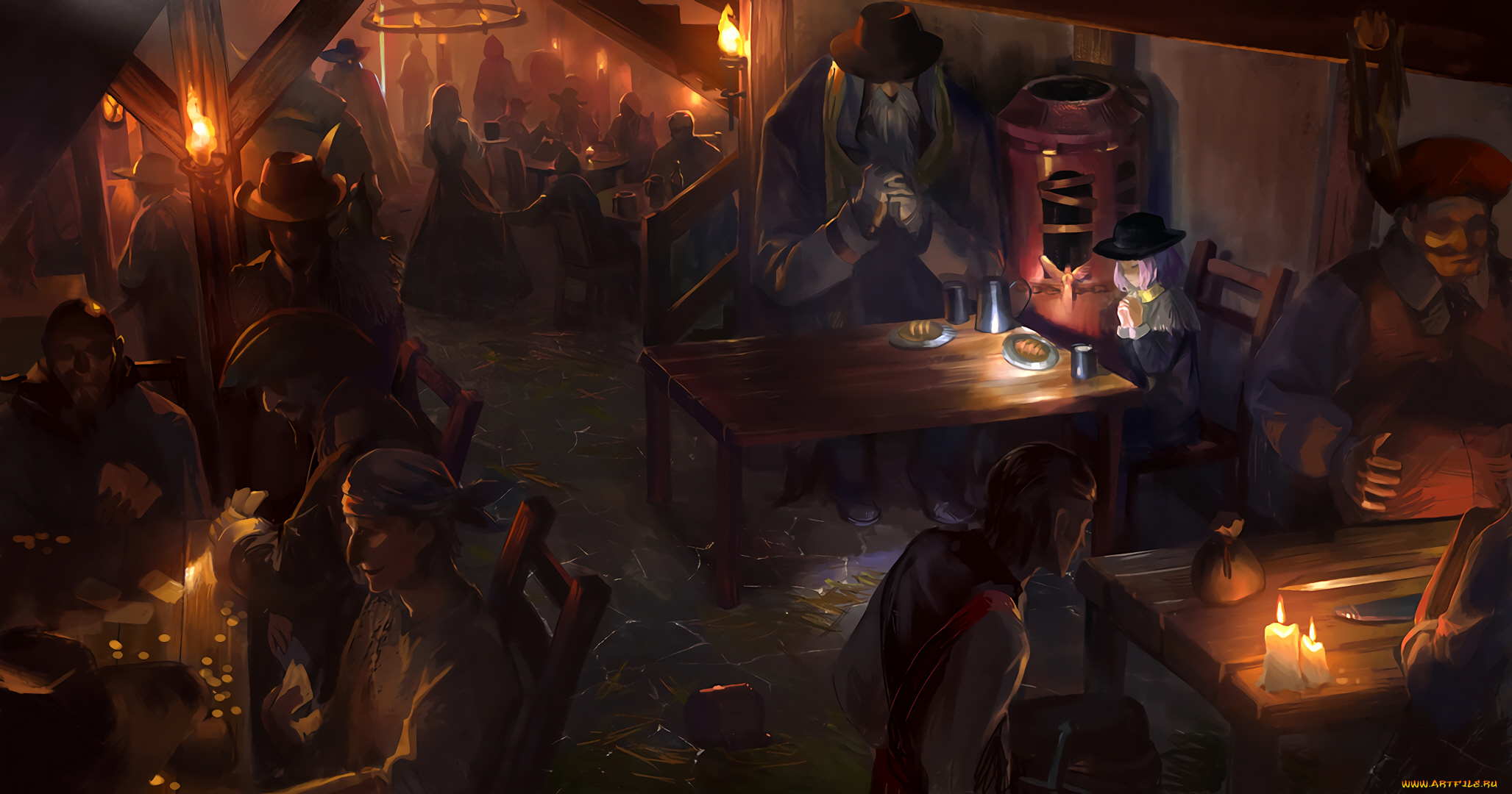аниме, pixiv, fantasia, таверна