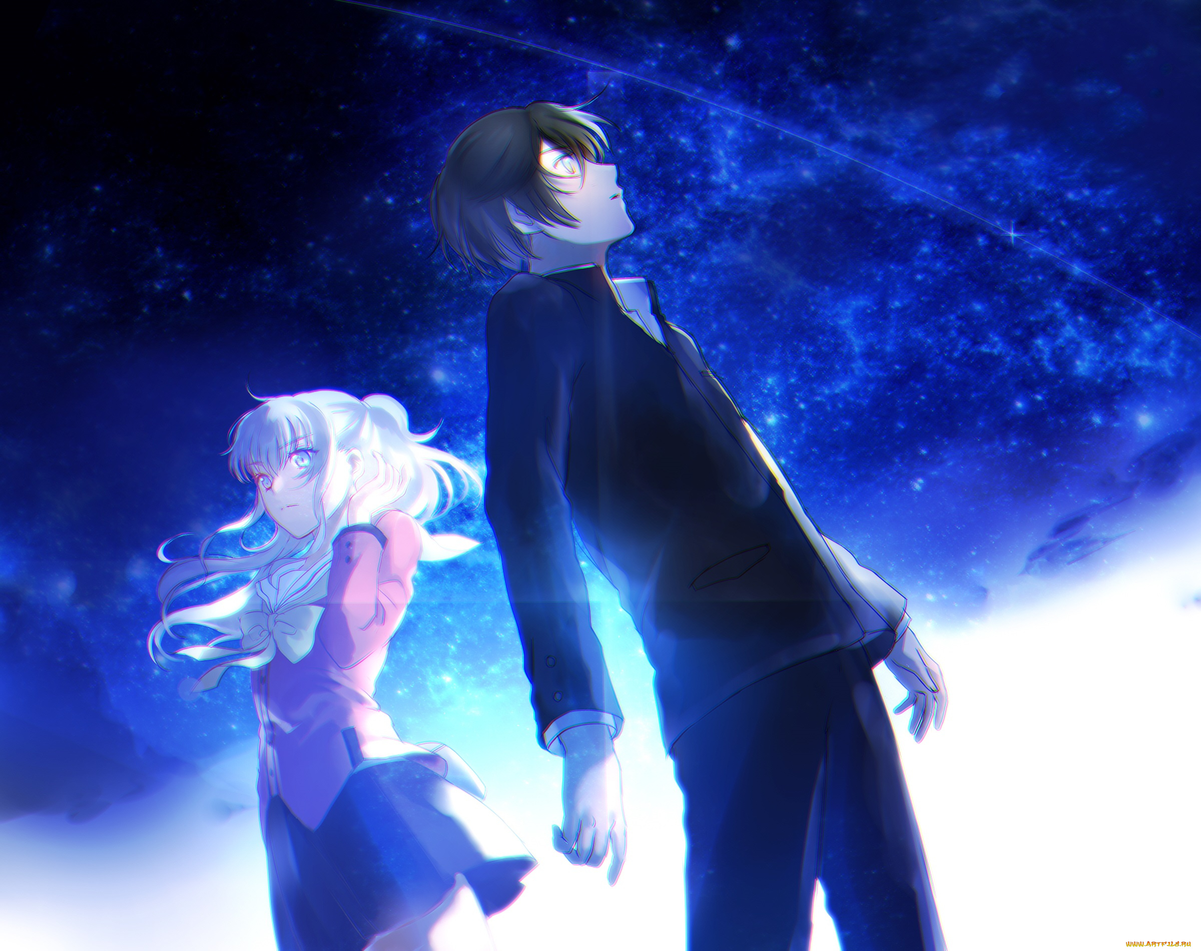 аниме, charlotte, парень, девушка