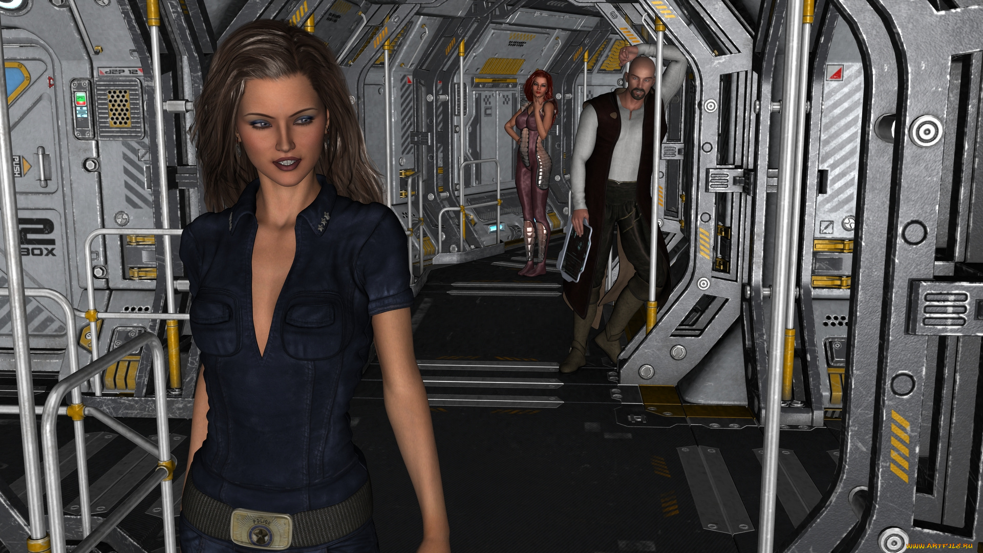 3д, графика, фантазия, , fantasy, девушки, фон, взгляд