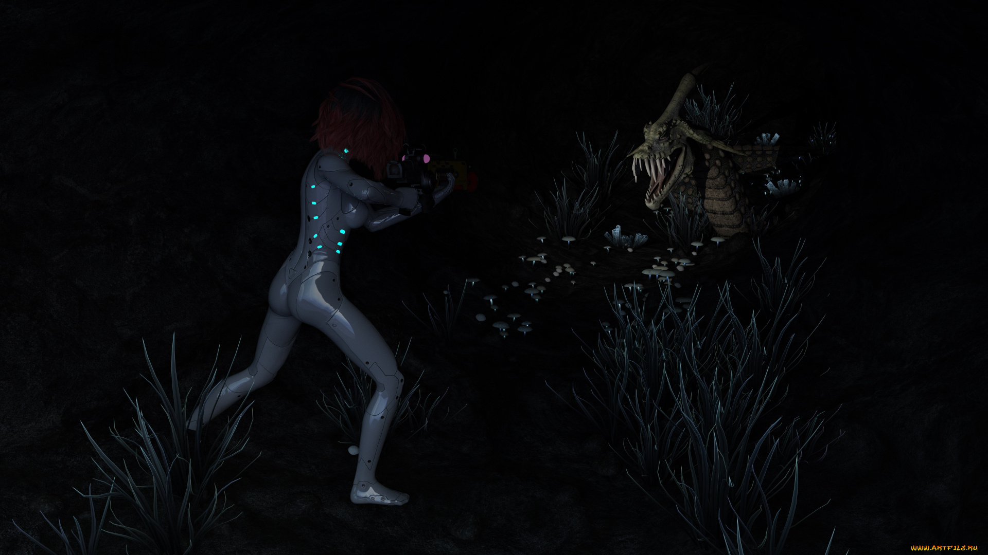 3д, графика, фантазия, , fantasy, фон, взгляд, девушка