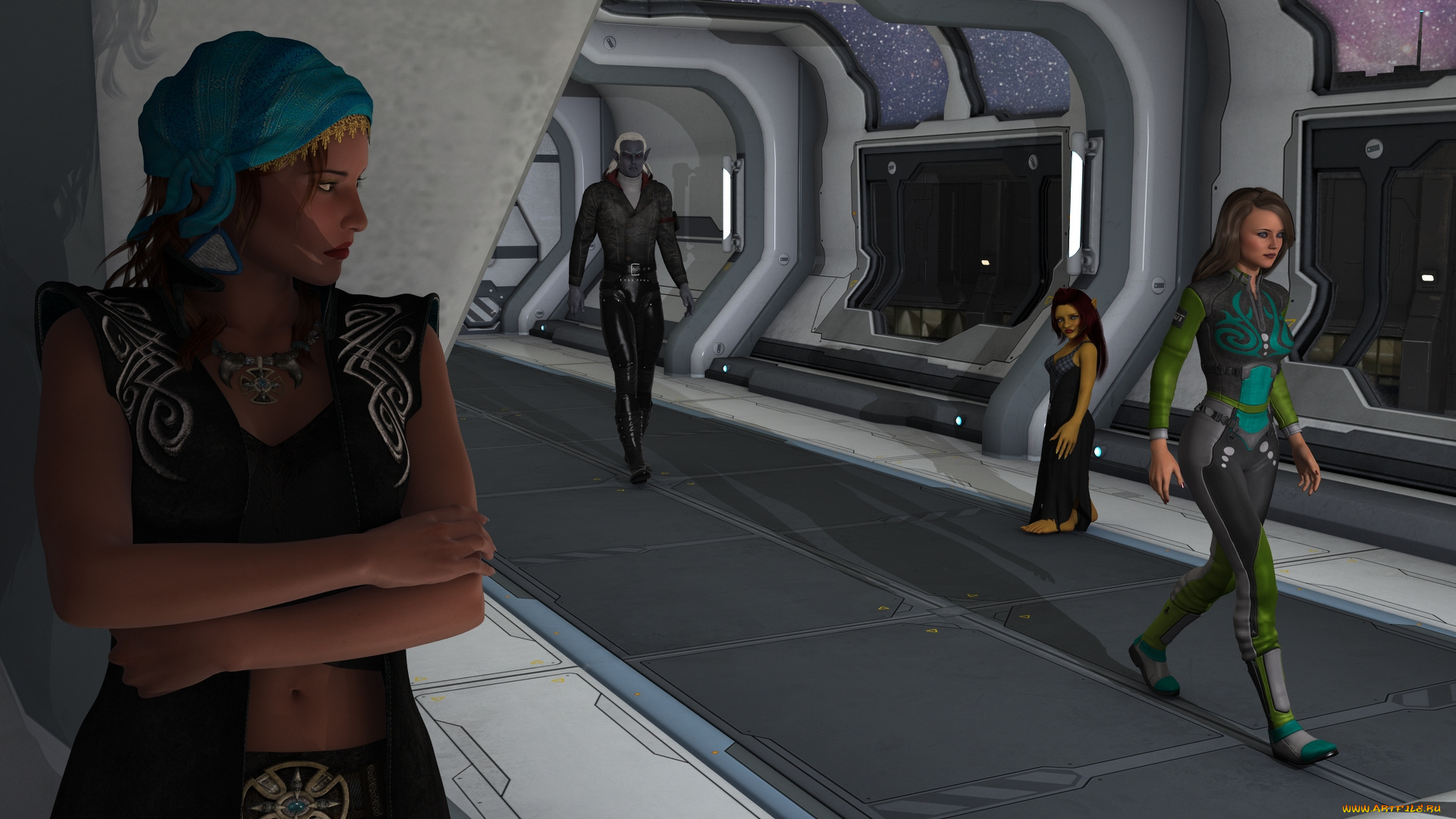 3д, графика, фантазия, , fantasy, взгляд, фон, девушки