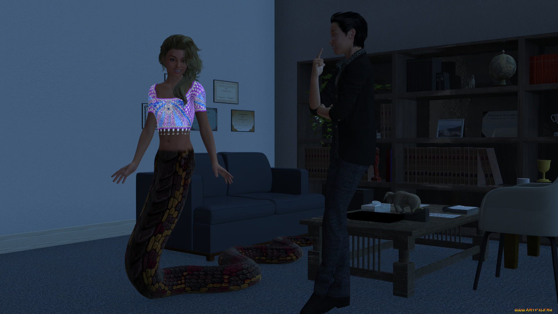 3д, графика, существа, , creatures, фон, взгляд, девушка