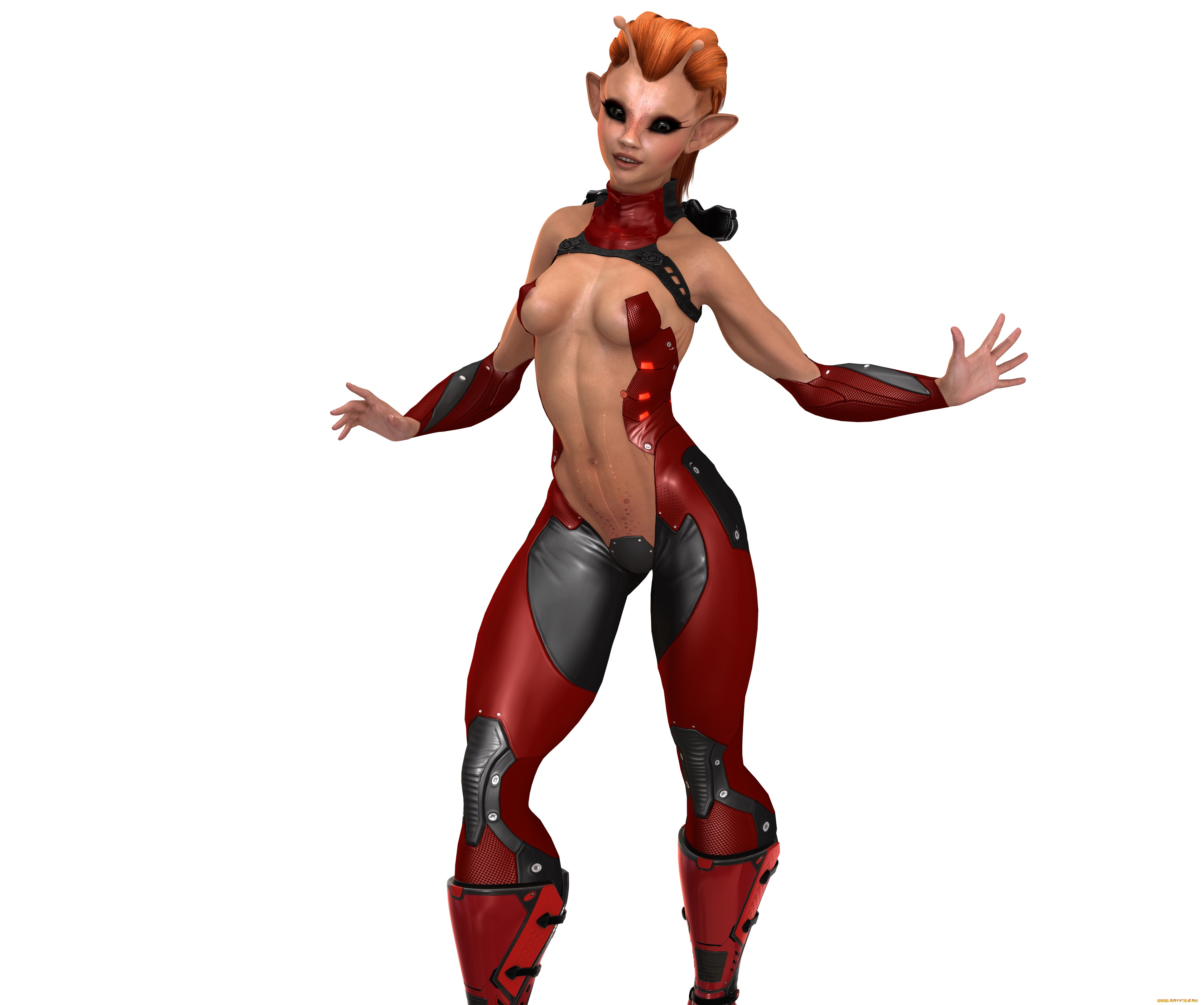 3д, графика, существа, , creatures, фон, взгляд, девушка