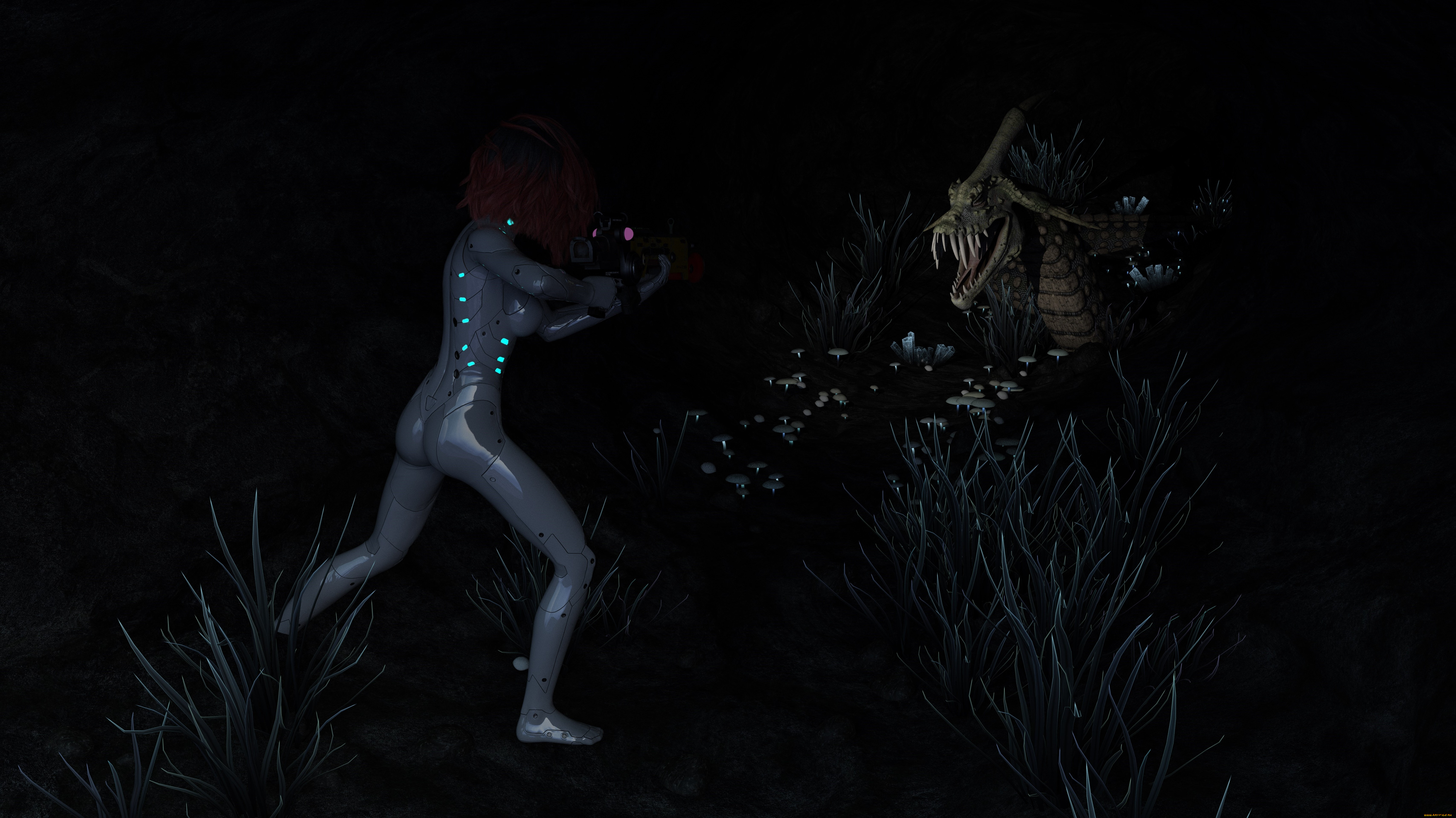 3д, графика, фантазия, , fantasy, фон, взгляд, девушка