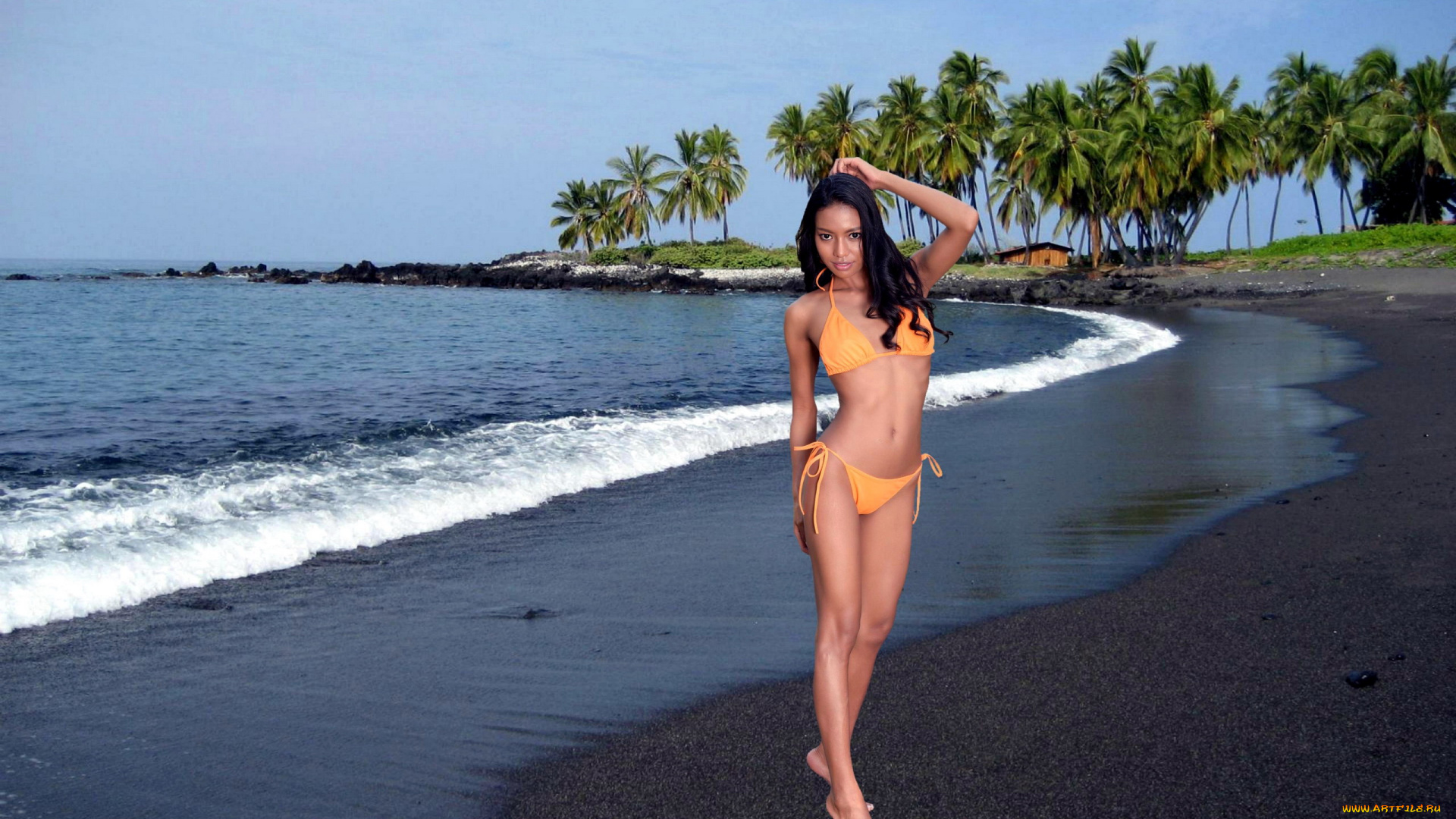 девушки, chloe, rose, пляж, бикини