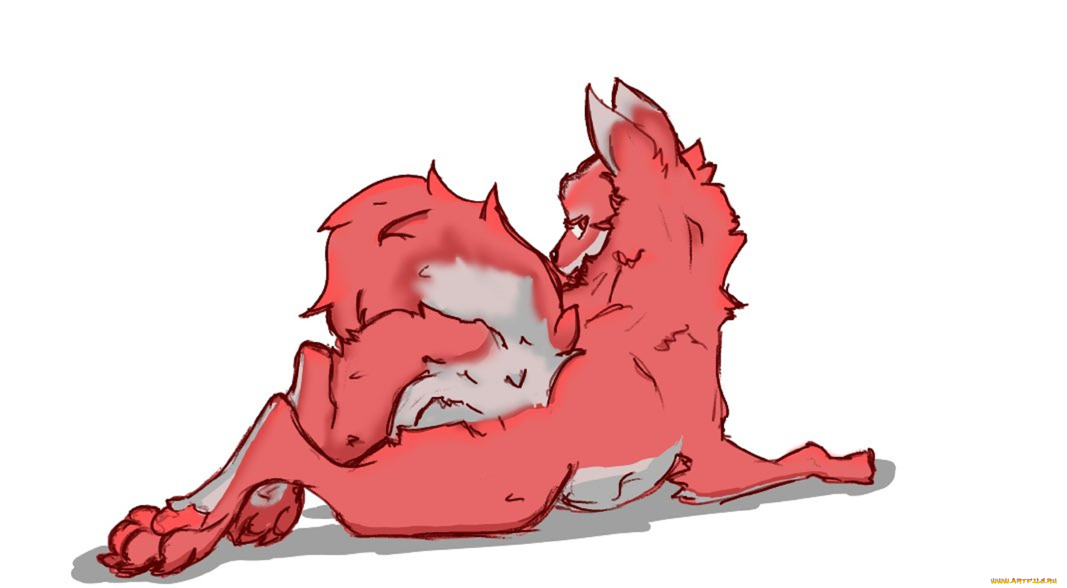 рисованное, животные, fox, лиса