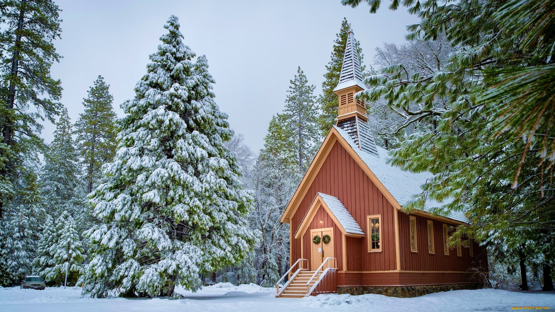 yosemite, chapel, города, -, католические, соборы, , костелы, , аббатства, yosemite, chapel