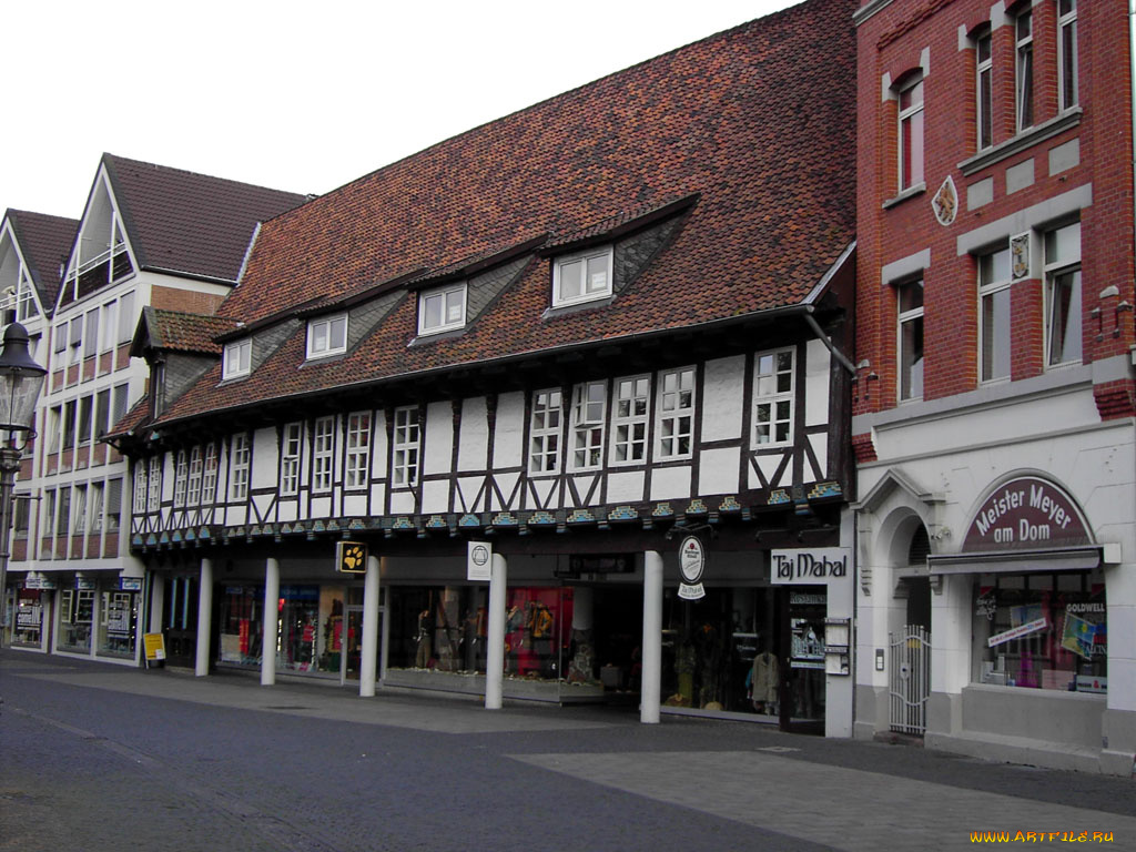 серия, прогулка, по, брауншвейгу, июль, 2005, города, здания, дома