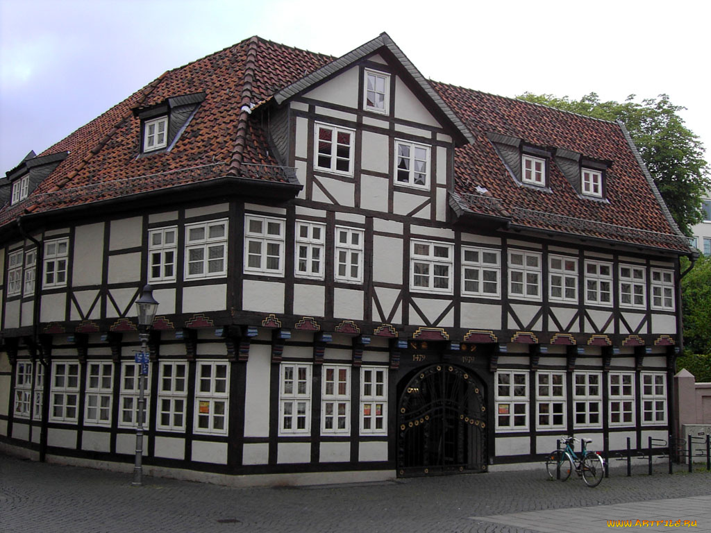 серия, прогулка, по, брауншвейгу, июль, 2005, города, здания, дома