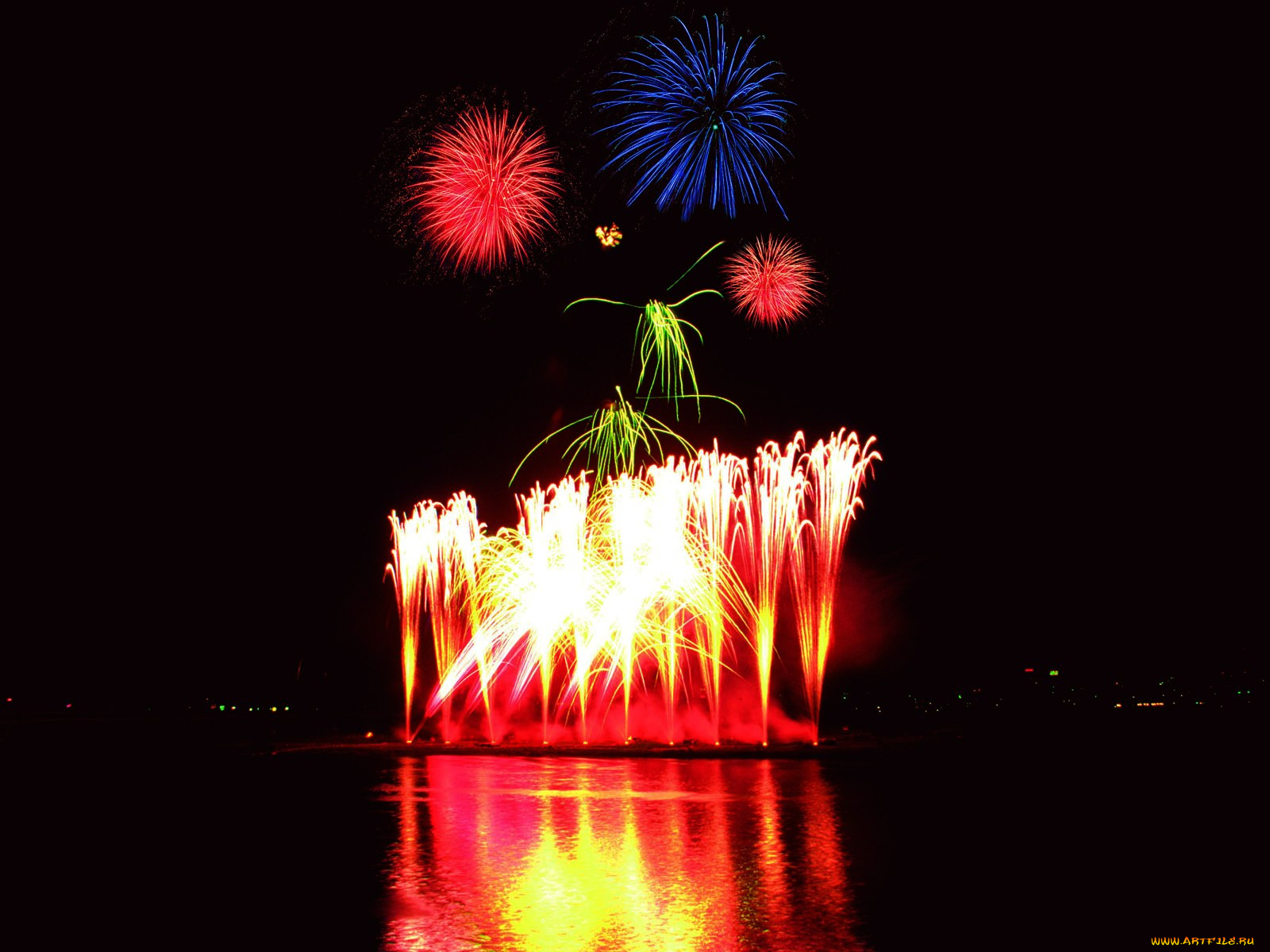 разное, салюты, фейерверки