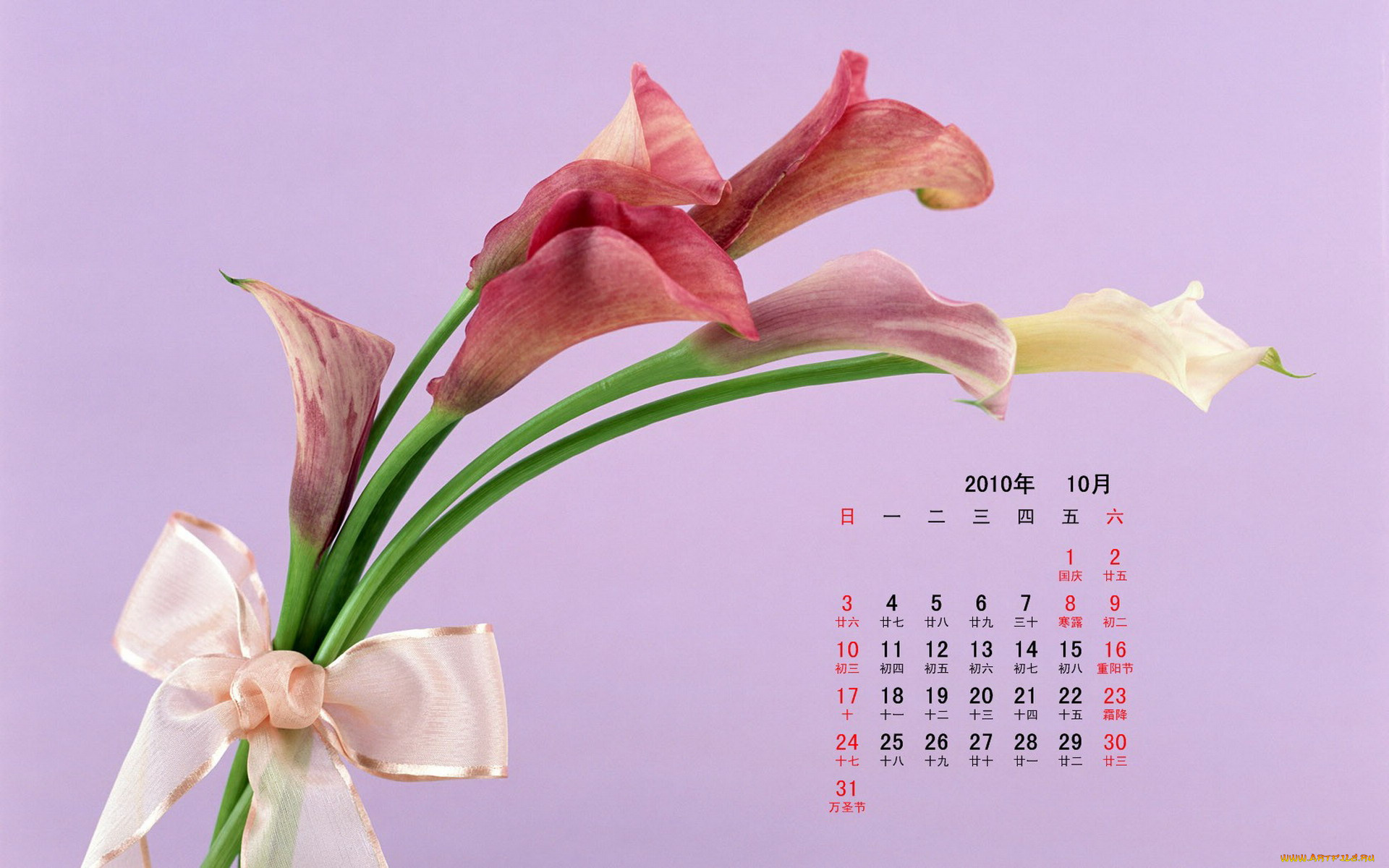 календари, цветы