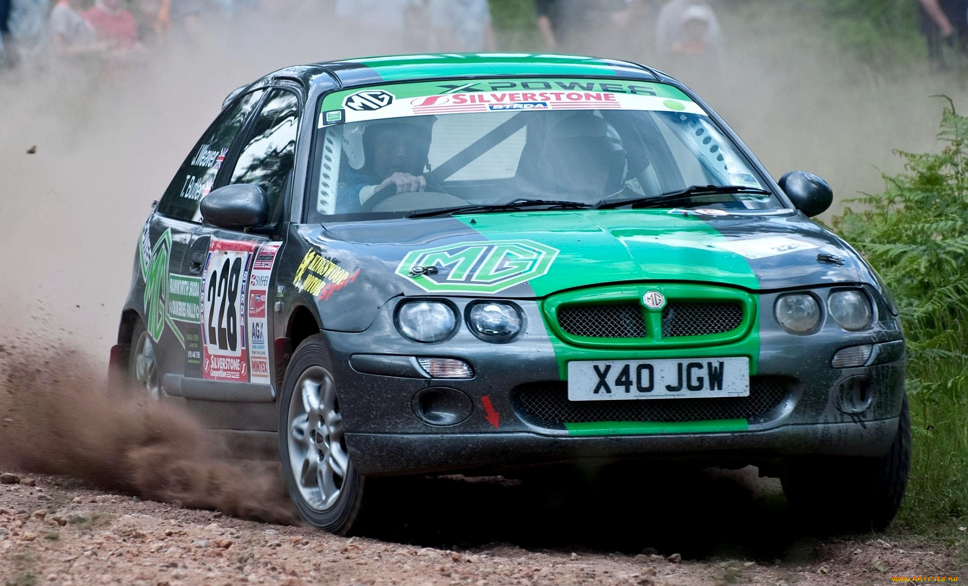 спорт, авторалли, экипаж, зеленый