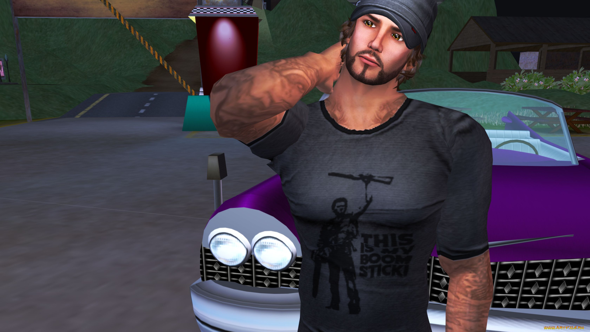 3д, графика, people, люди, кепка, авто