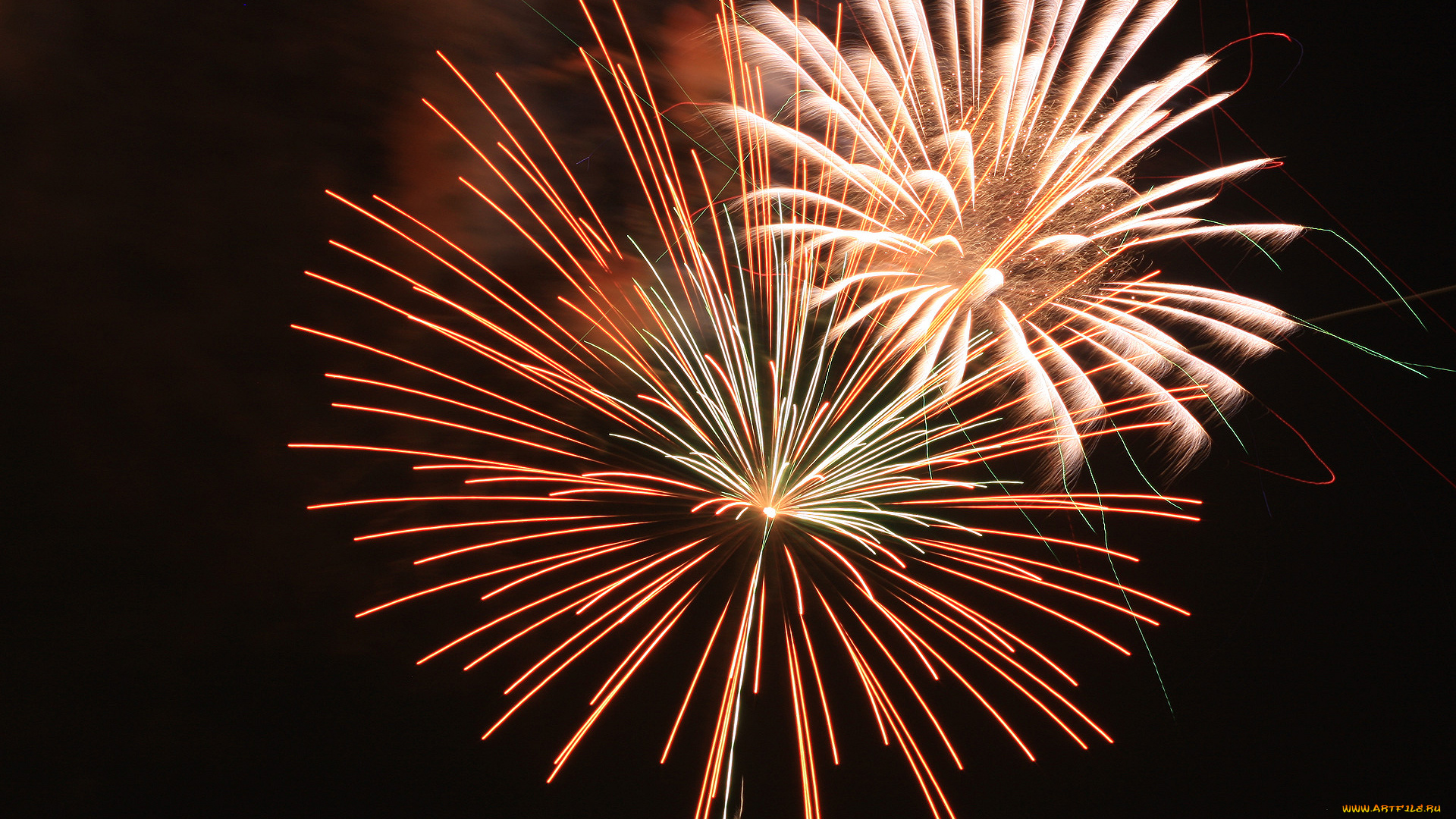 разное, салюты, фейерверки, фон, тёмный, салют