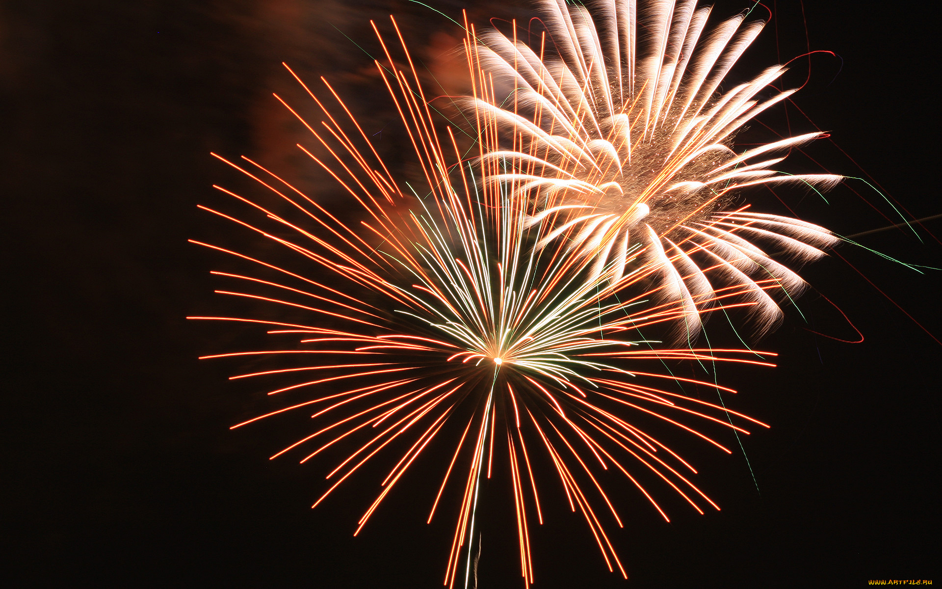 разное, салюты, фейерверки, фон, тёмный, салют