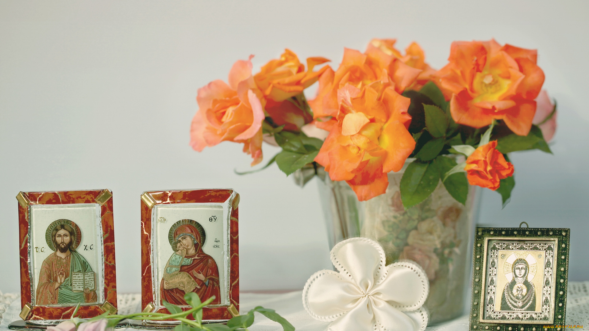 цветы, розы, иконы, букет, цветок
