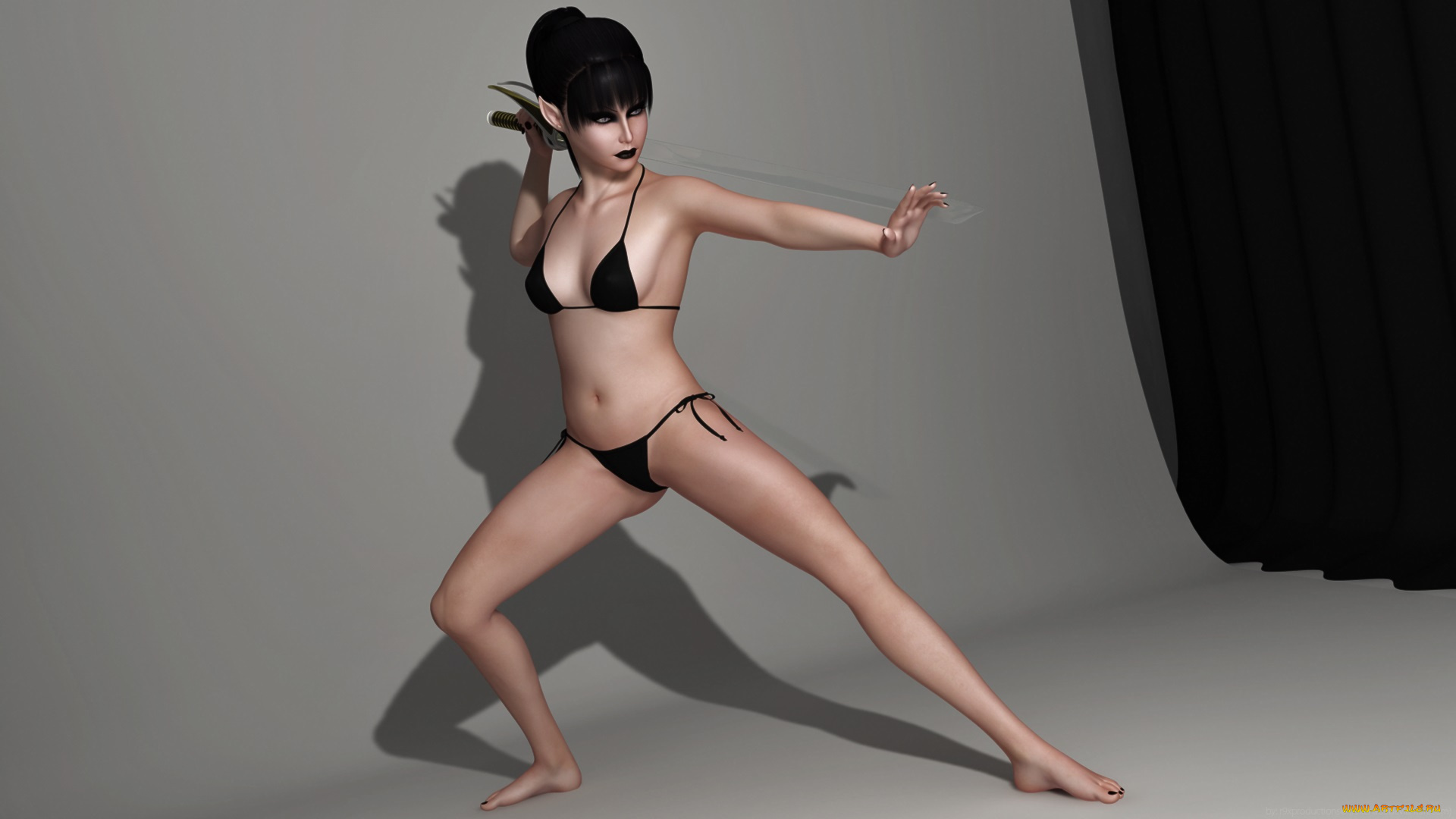 3д, графика, эльфы, , elves, фон, меч, взгляд, эльфийка