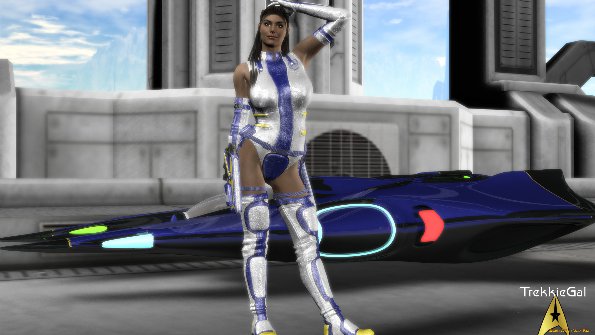 3д, графика, фантазия, , fantasy, автомобиль, взгляд, девушка