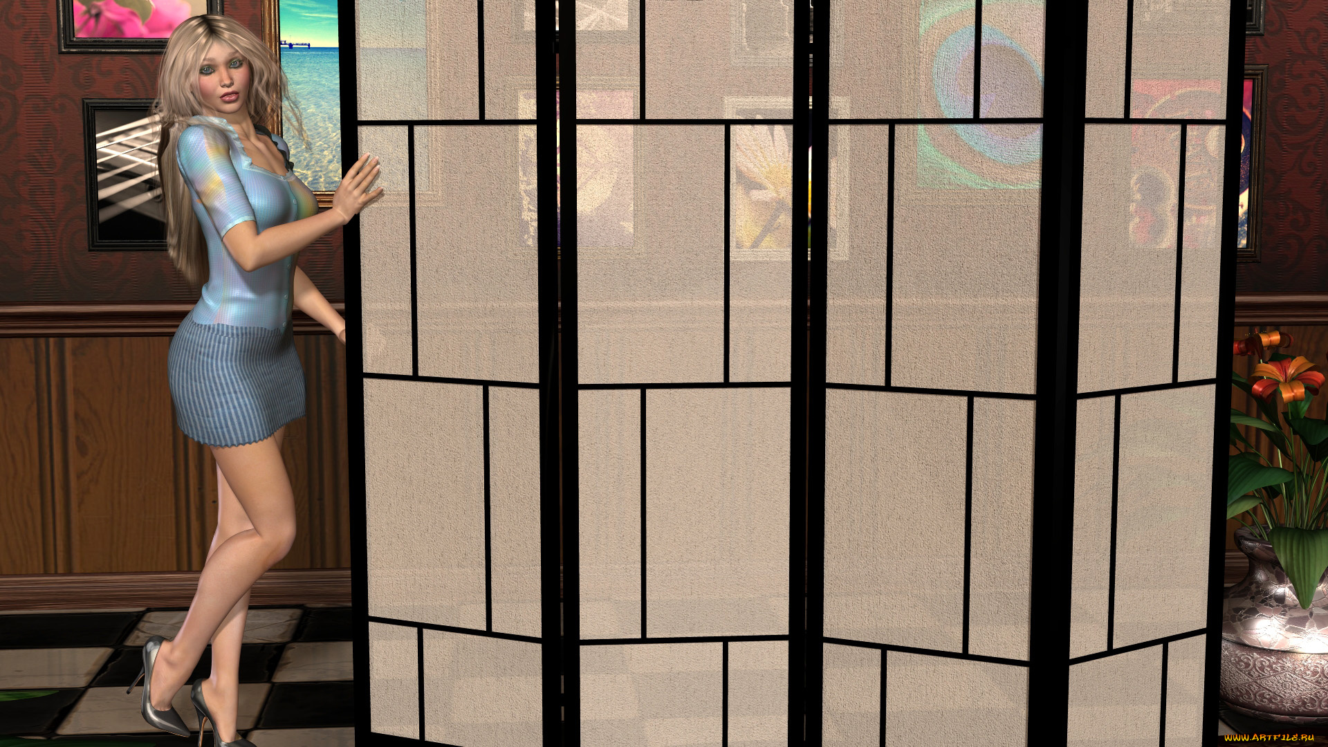 3д, графика, люди, , people, девушка, взгляд