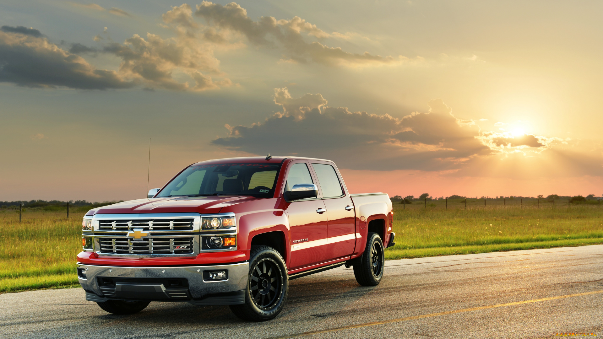 автомобили, chevrolet, красный, hennessey, 2014г, hpe550, silverado