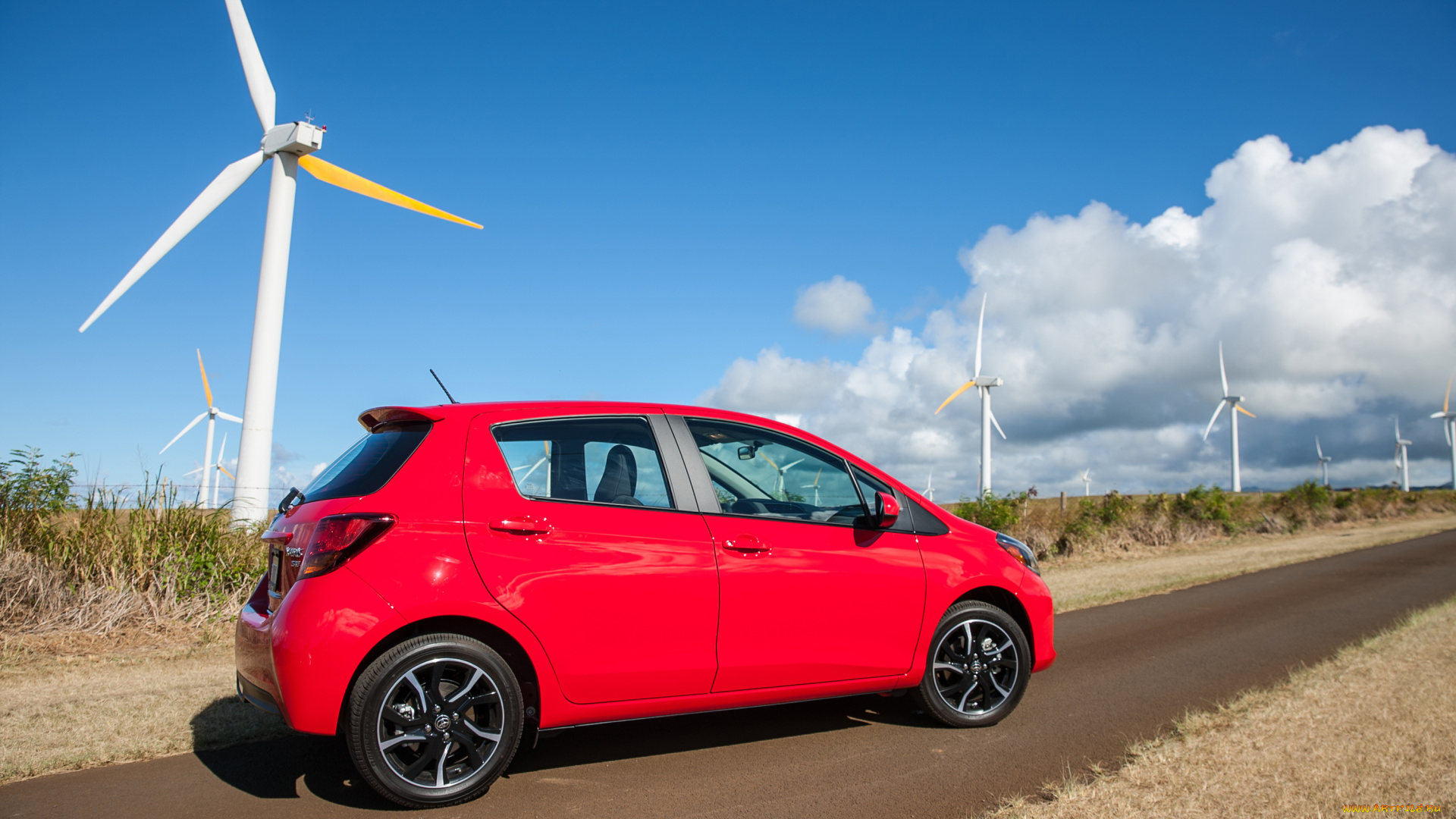 автомобили, toyota, 2015г, красный, l, 3-door, us-spec, yaris