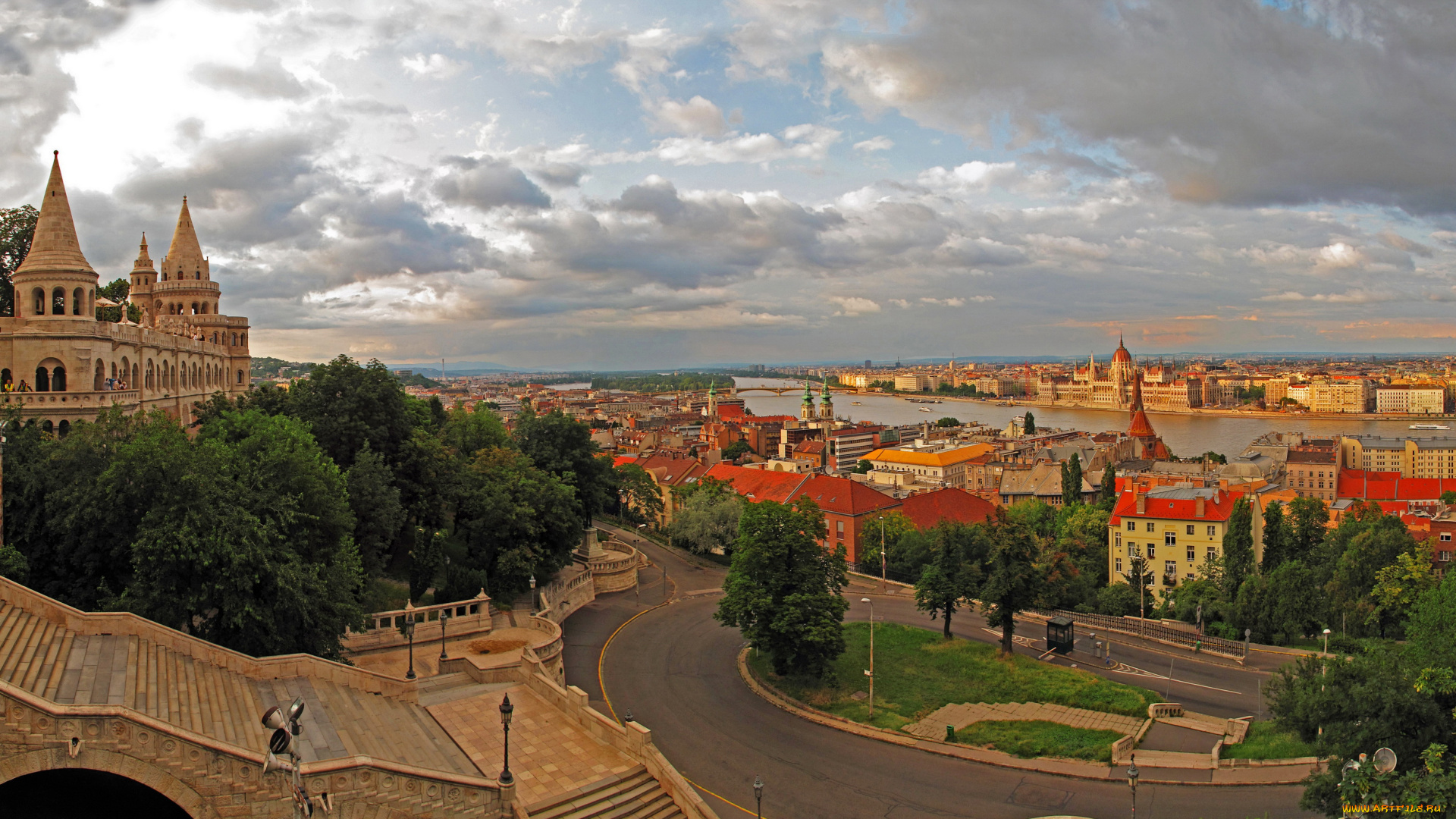 города, будапешт, , венгрия, будапешт, дома, площадь