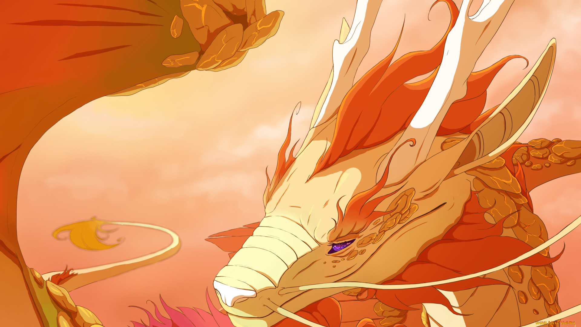 рисованные, животные, , сказочные, , мифические, фон, дракон