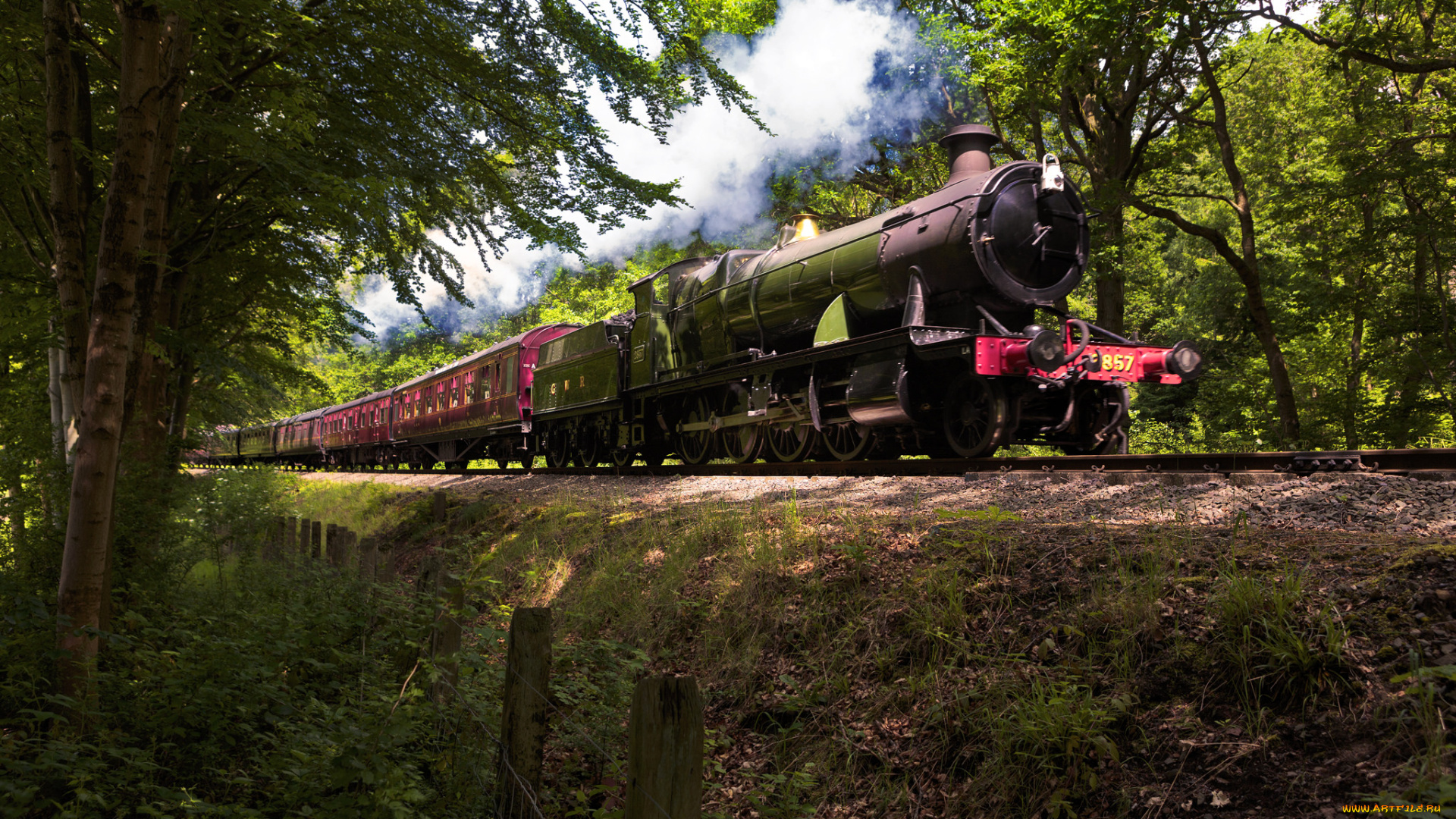 техника, паровозы, дорога, железная, рельсы, паровоз