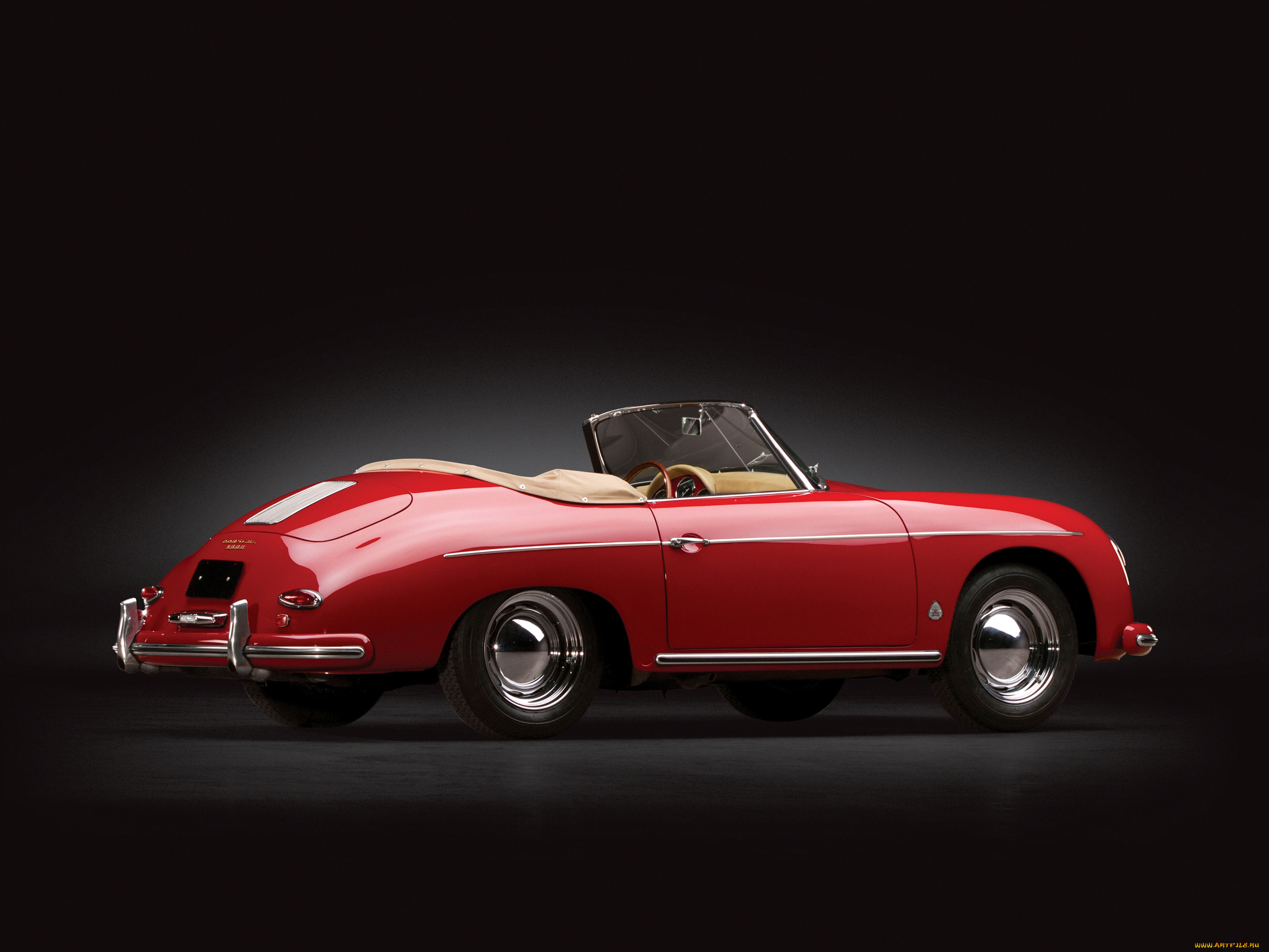 автомобили, porsche, t2, convertible, d, 1600, 356a, красный, 1958г