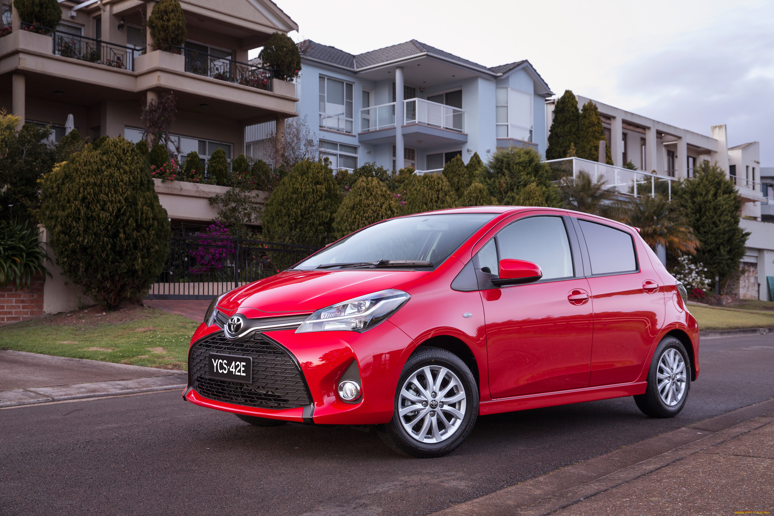 автомобили, toyota, красный, 2014г, zr, yaris