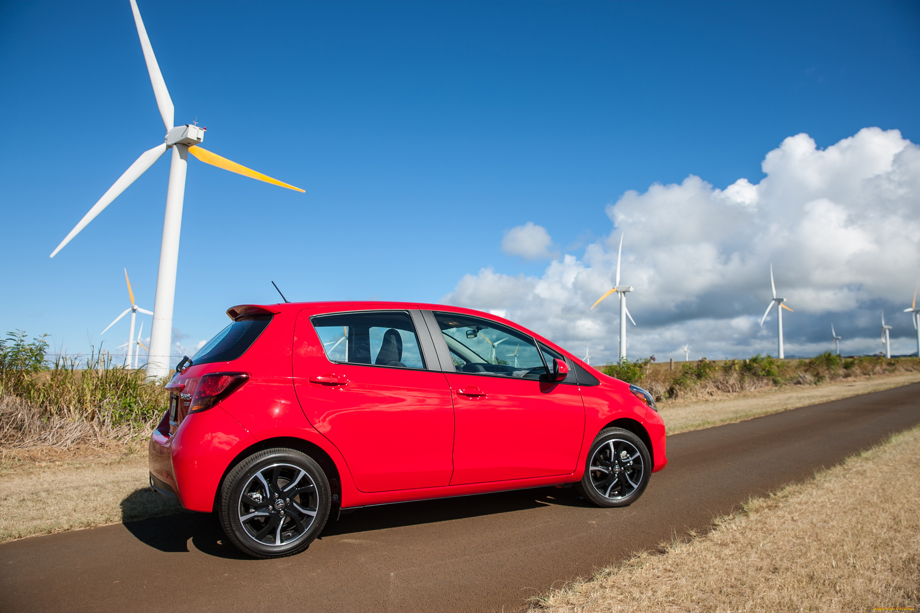 автомобили, toyota, 2015г, красный, l, 3-door, us-spec, yaris