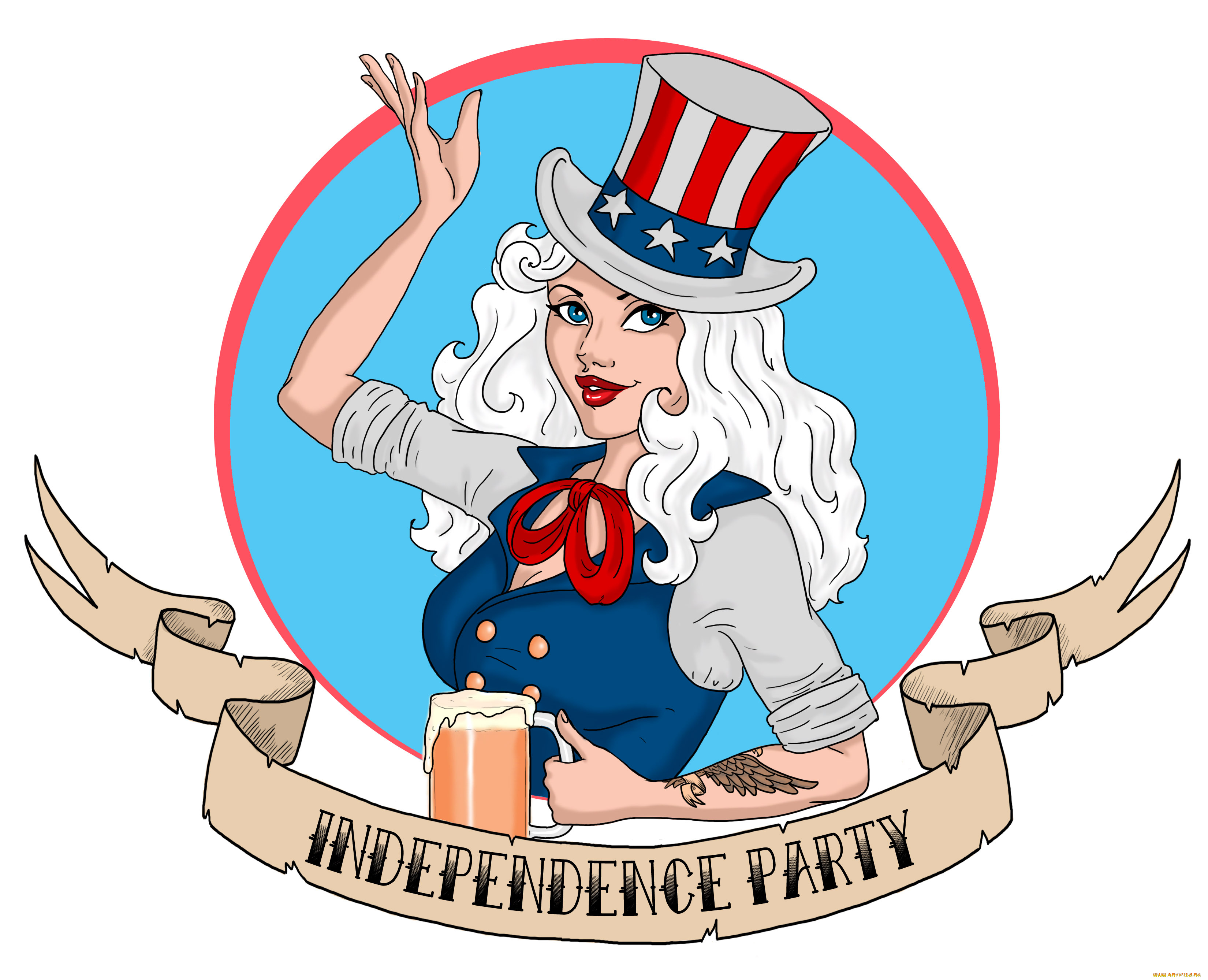 рисованные, люди, бокал, шляпа, девушка, взгляд, фон, пиво