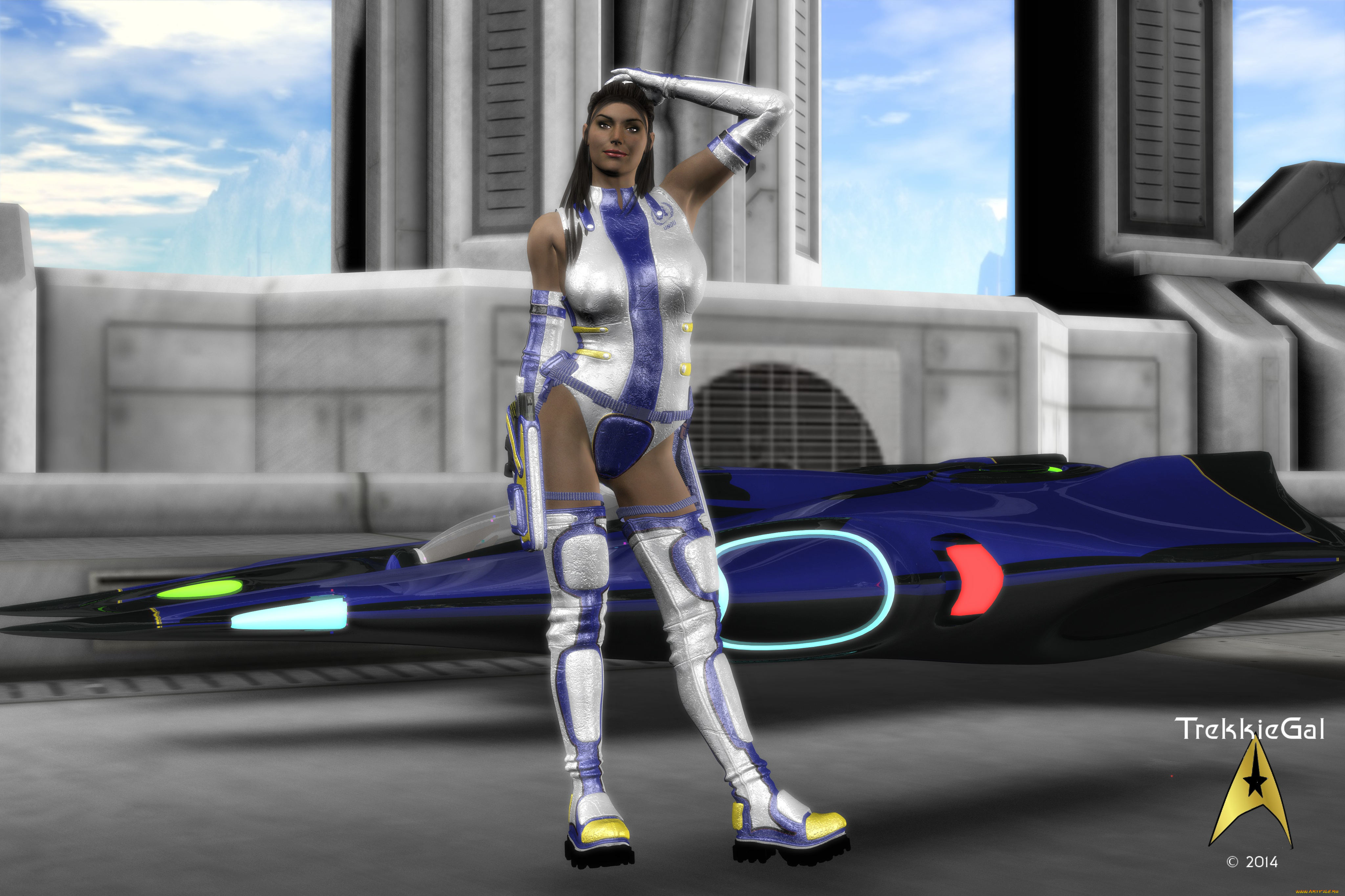 3д, графика, фантазия, , fantasy, автомобиль, взгляд, девушка