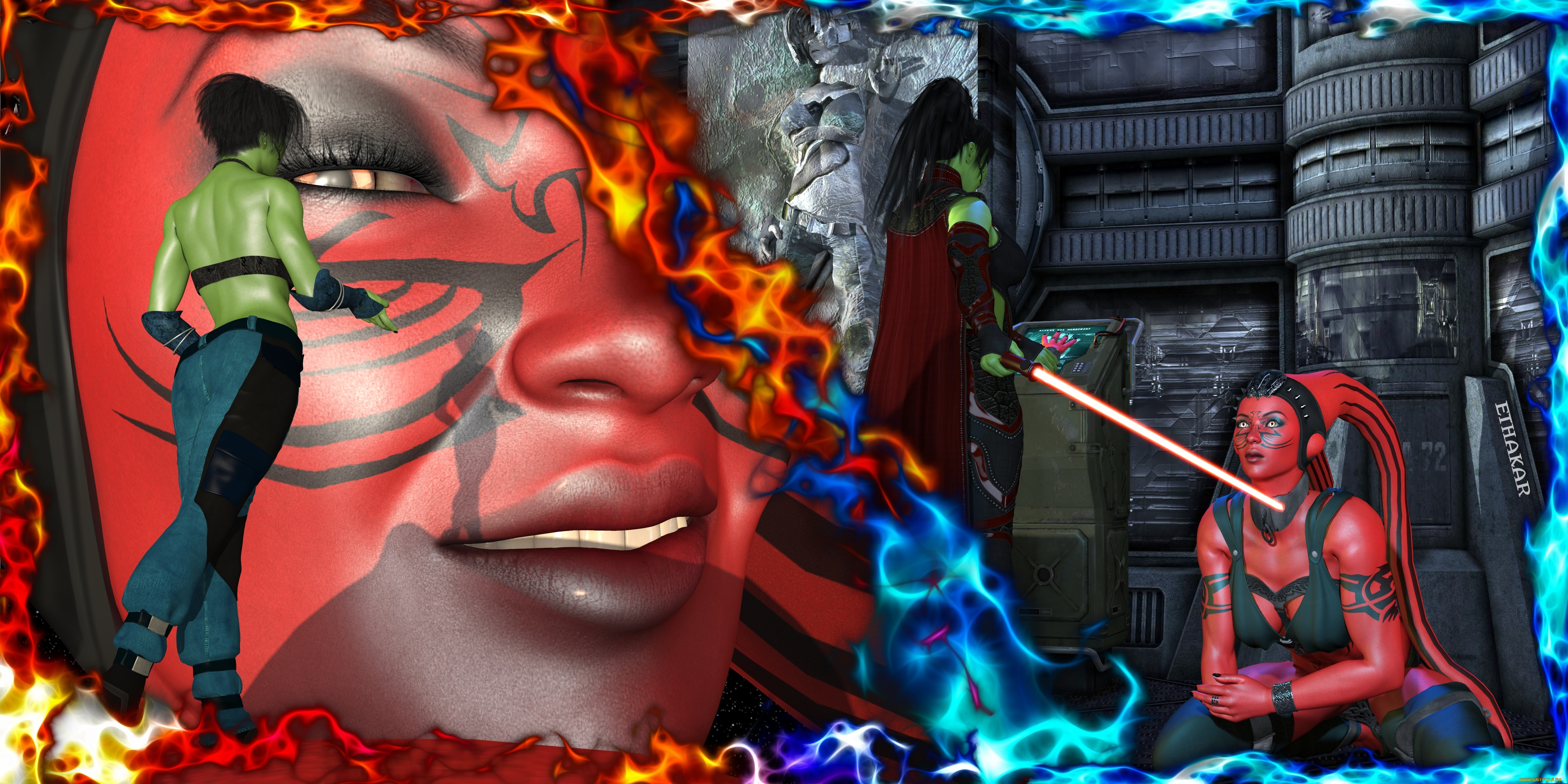 3д, графика, существа, , creatures, халки, оружие