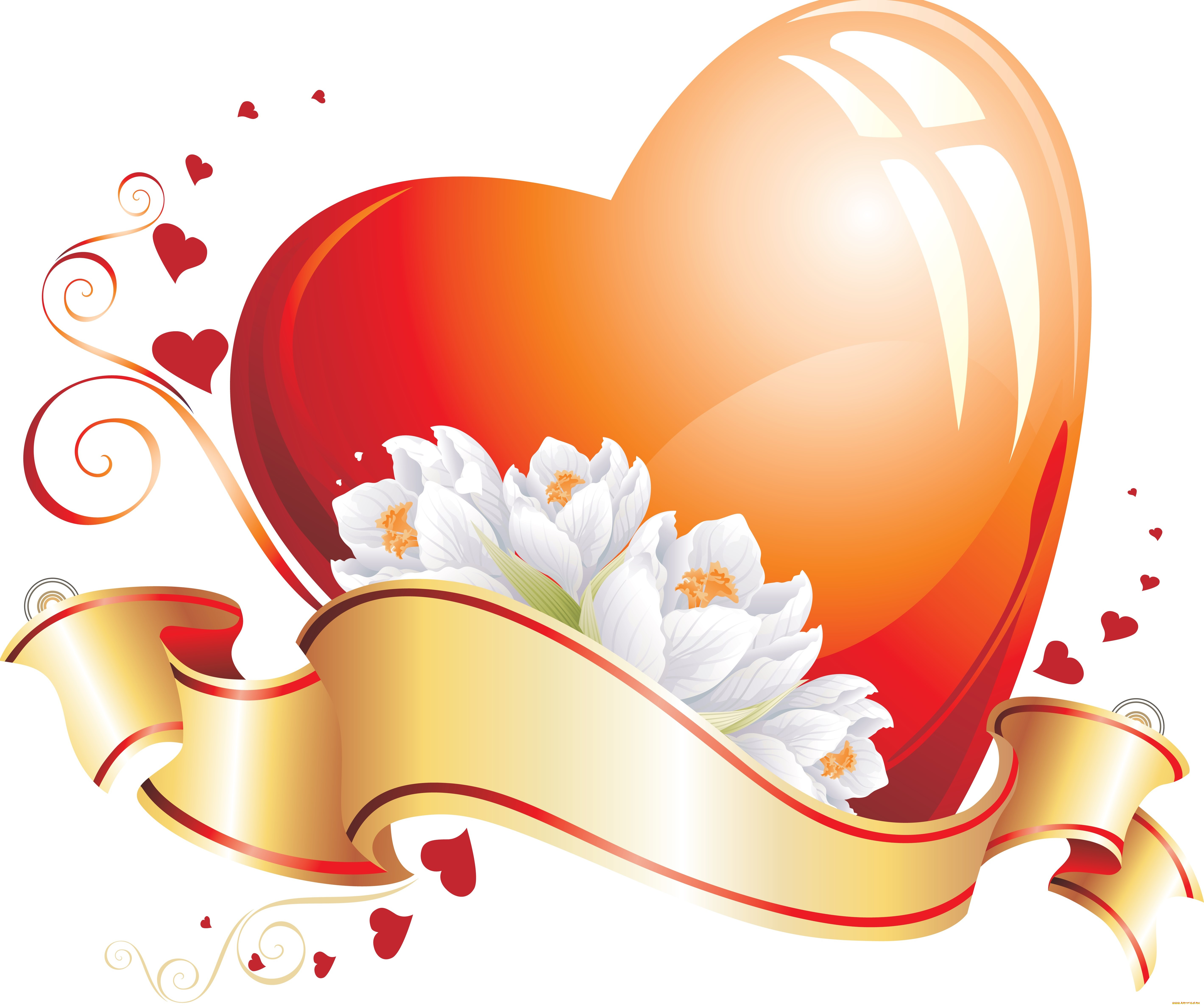 векторная, графика, сердечки, фон, цветы, сердечко