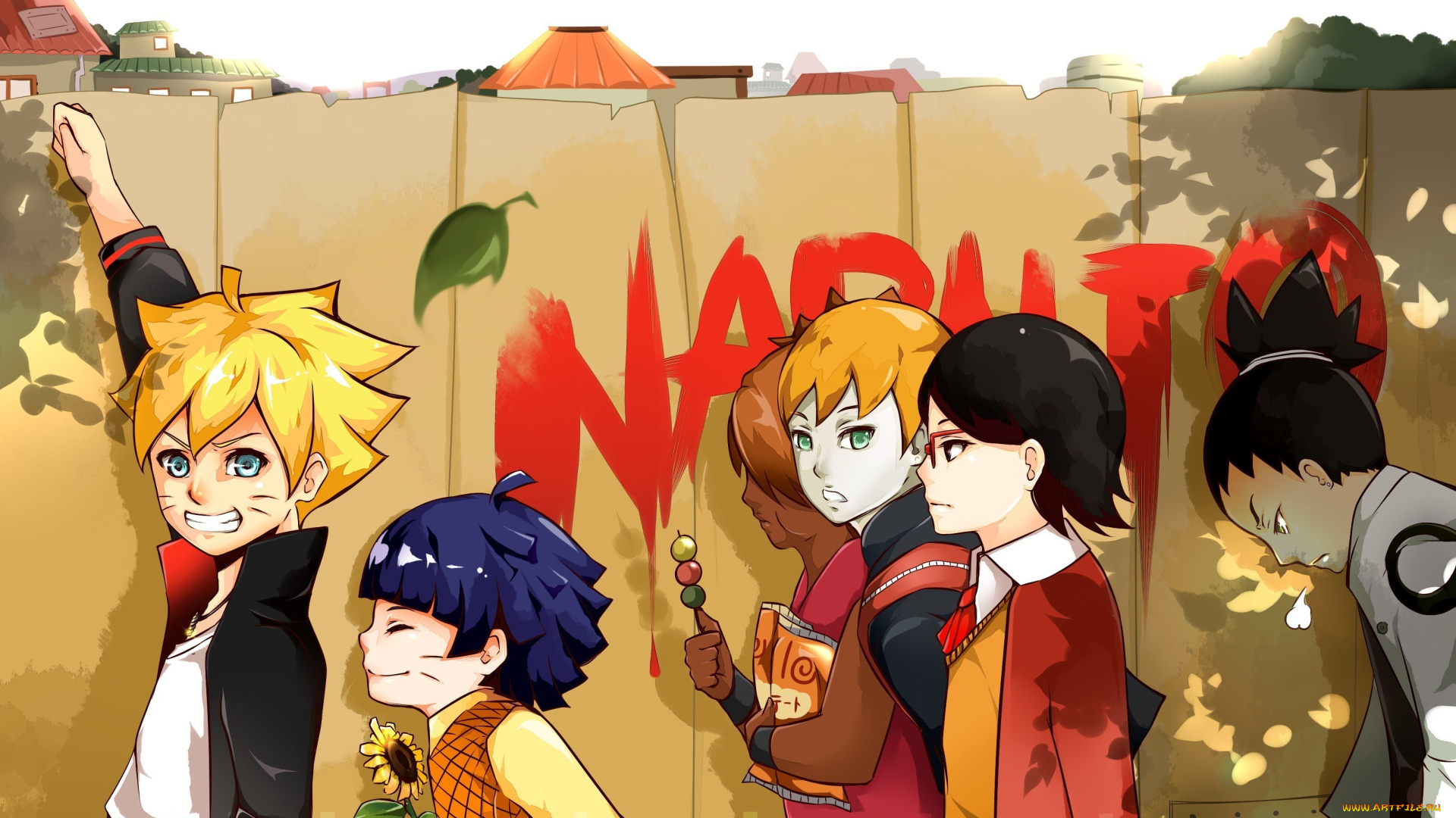 аниме, naruto, inojin, yamanaka, shikadai, nara, boruto, uzumaki, chouchou, akimichi, gaiden, nanadaime, hokage, to, akairo, no, hanatsuzuki, hiamwari, sarada, uchiha