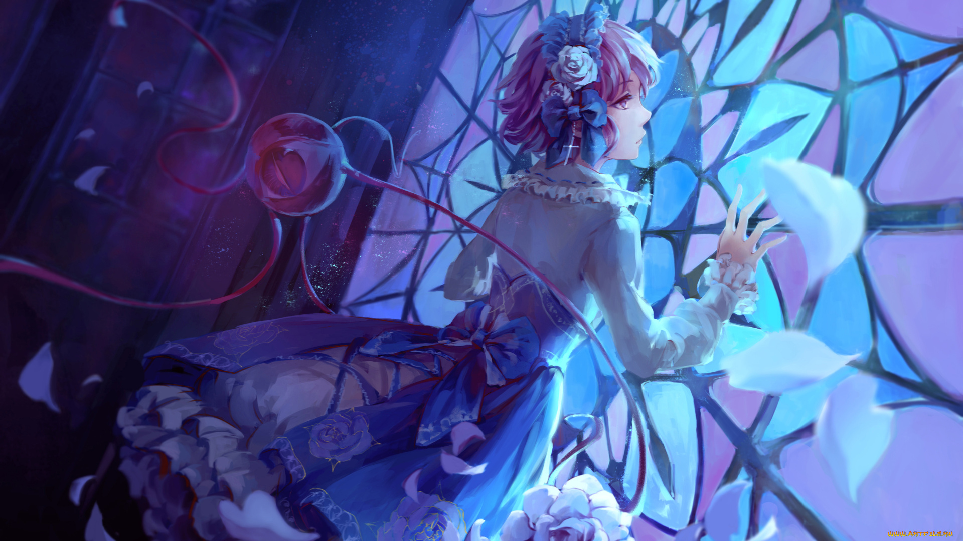 аниме, touhou, девушка, арт, jlien, komeiji, satori